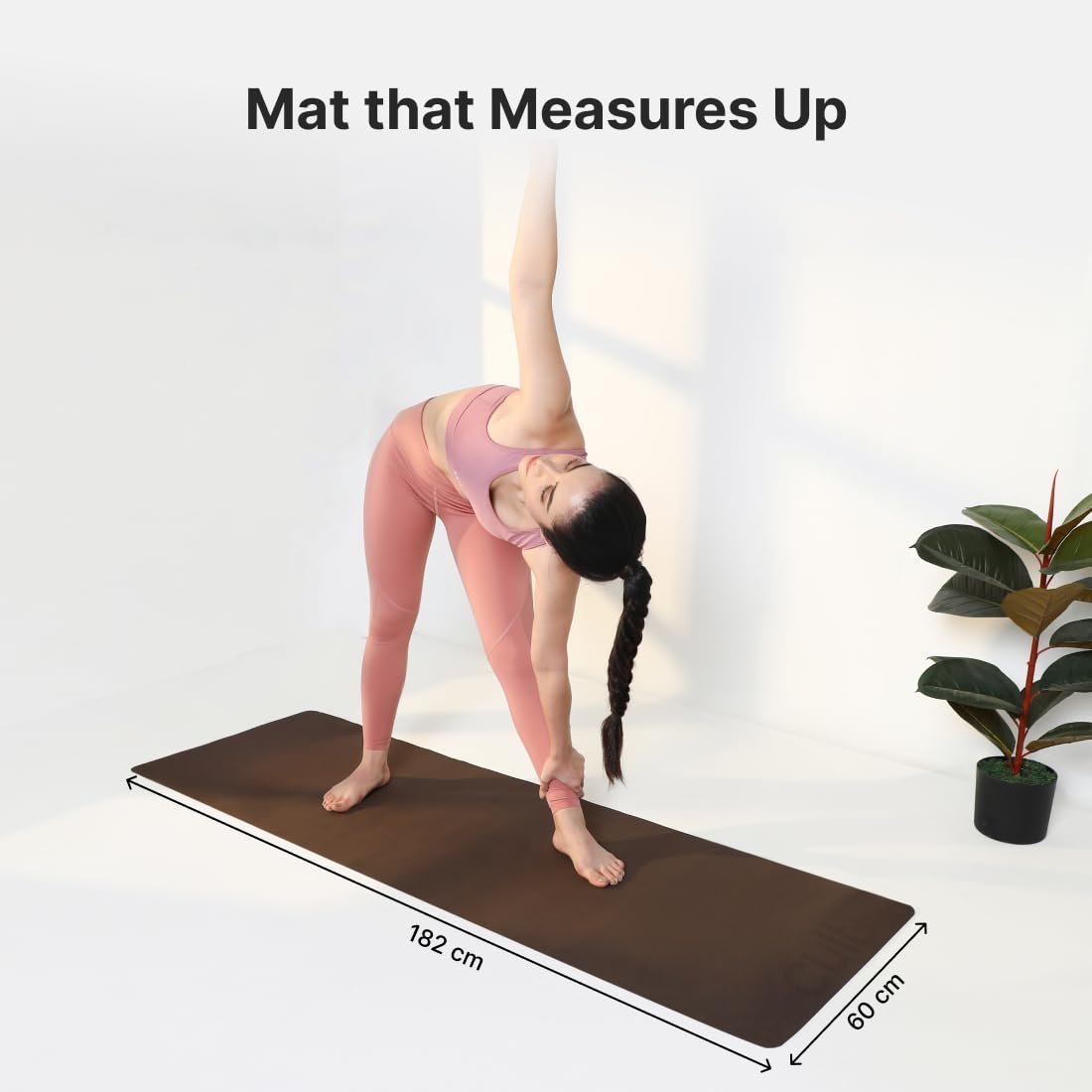 Cult Yoga Mat EVA 4mm with Carry Strap – Non-Slip, Lightweight, Cushioned & Sweat-Resistant Exercise Mat – Durable, Portable & Eco-Friendly Workout Mat for Yoga, Pilates, Home Gym & Fitness – Brown