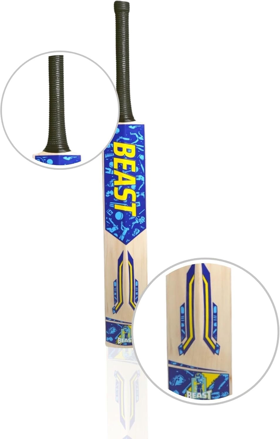 BEAST CRICKET Willow Wood Cricket Bat for Power & Durability – Cricket Bat Wooden with Strong Bat Wood Construction | Ideal Cricket Equipment for Practice, Training & Professional Matches