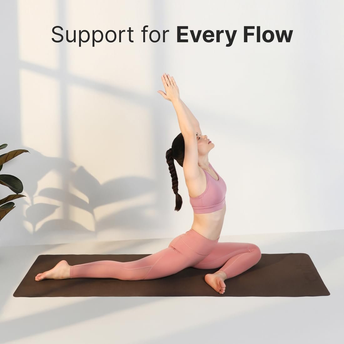 Cult Yoga Mat EVA 4mm with Carry Strap – Non-Slip, Lightweight, Cushioned & Sweat-Resistant Exercise Mat – Durable, Portable & Eco-Friendly Workout Mat for Yoga, Pilates, Home Gym & Fitness – Brown