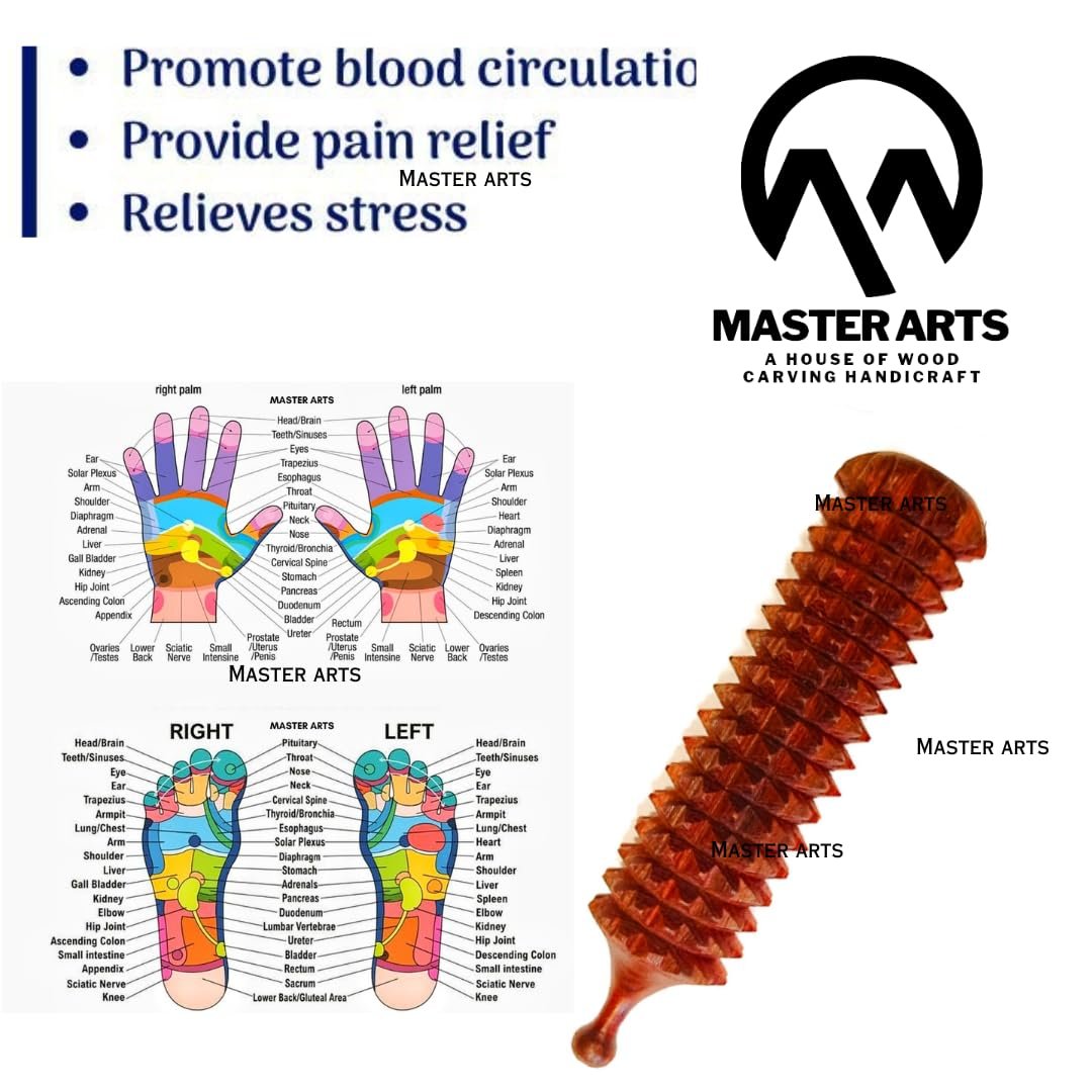 Master arts shisham Wood back/neck/face/head/Hand/legs Massager Roller Body Stress releif Acupressure Acupuncture Cutter Manual Massagers (set of 5) best massager kit, wooden massager (master 1)