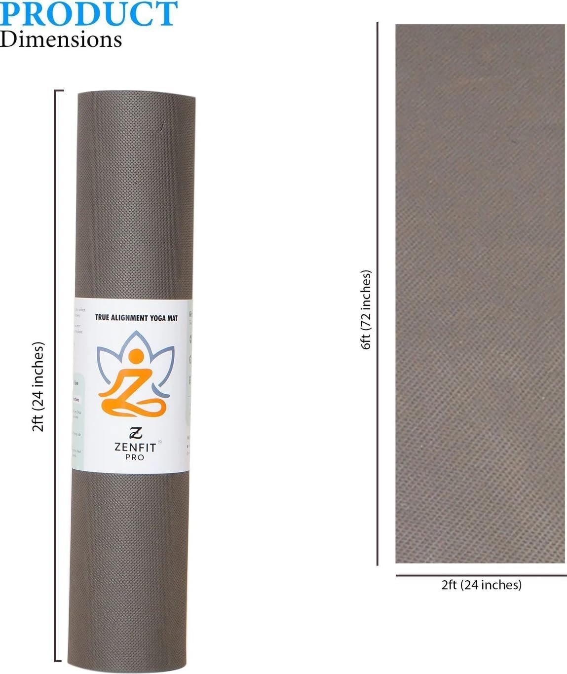Men's and women's high-density TPE yoga mat with cushion; non-toxic, sweat-resistant, and double-sided anti-slip exercise mat; lightweight and portable with carry bag (Grey, 6mm)