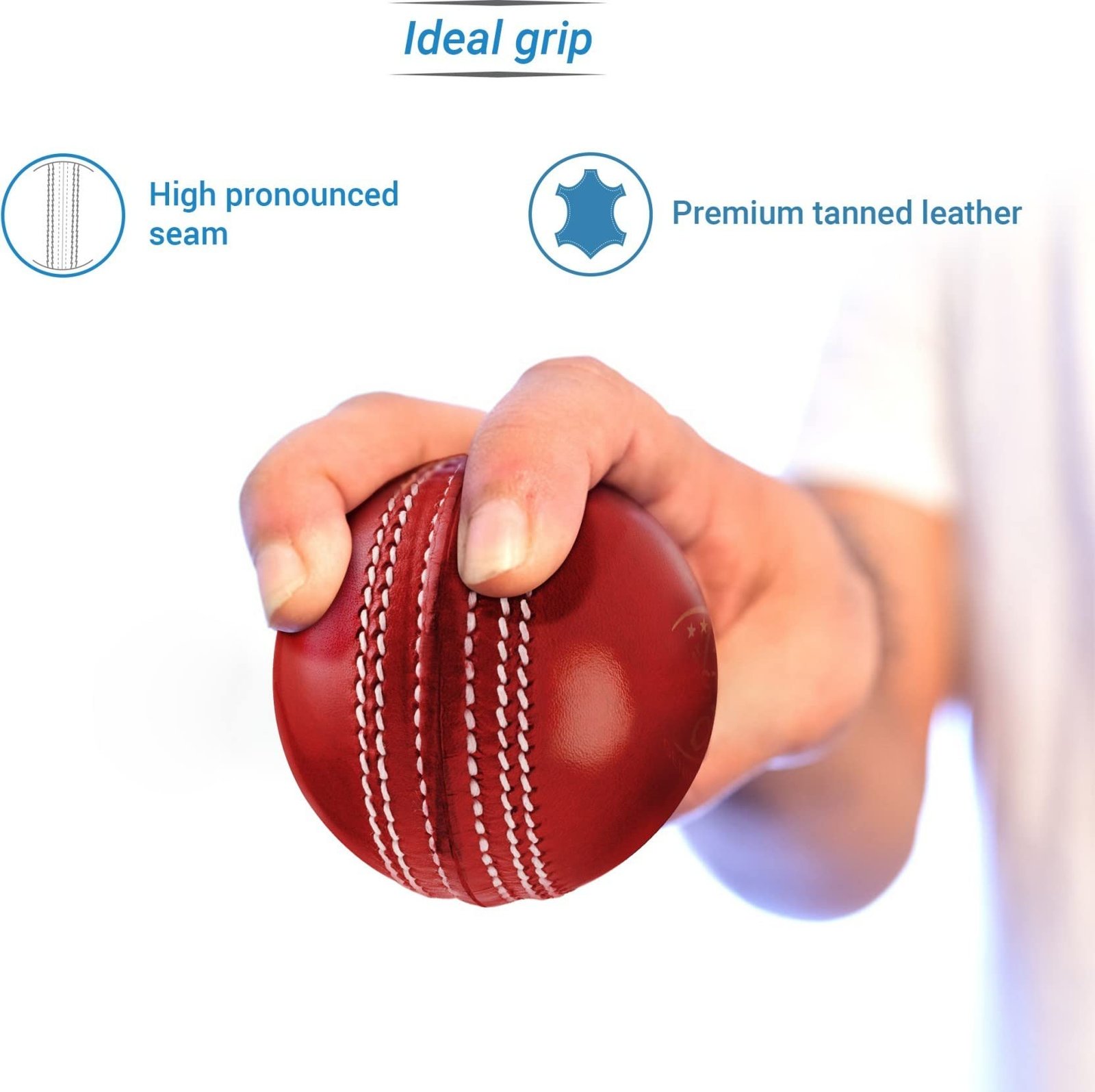 AK SPORTS (Pack Of 2Pcs) Imported Red And White Cricket Leather Ball Combo Cricket Leather Ball (Pack Of 2, White, Red)