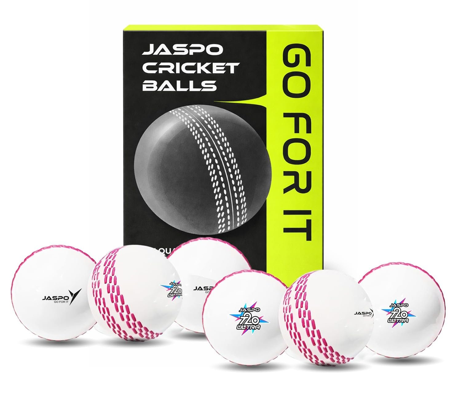 jaspo T-20 Ultra Practice Cricket Ball/Wind Balls (125-130 GMS) for - Indoor & Outdoor Street & Beach Cricket (Pack of 6) (White)