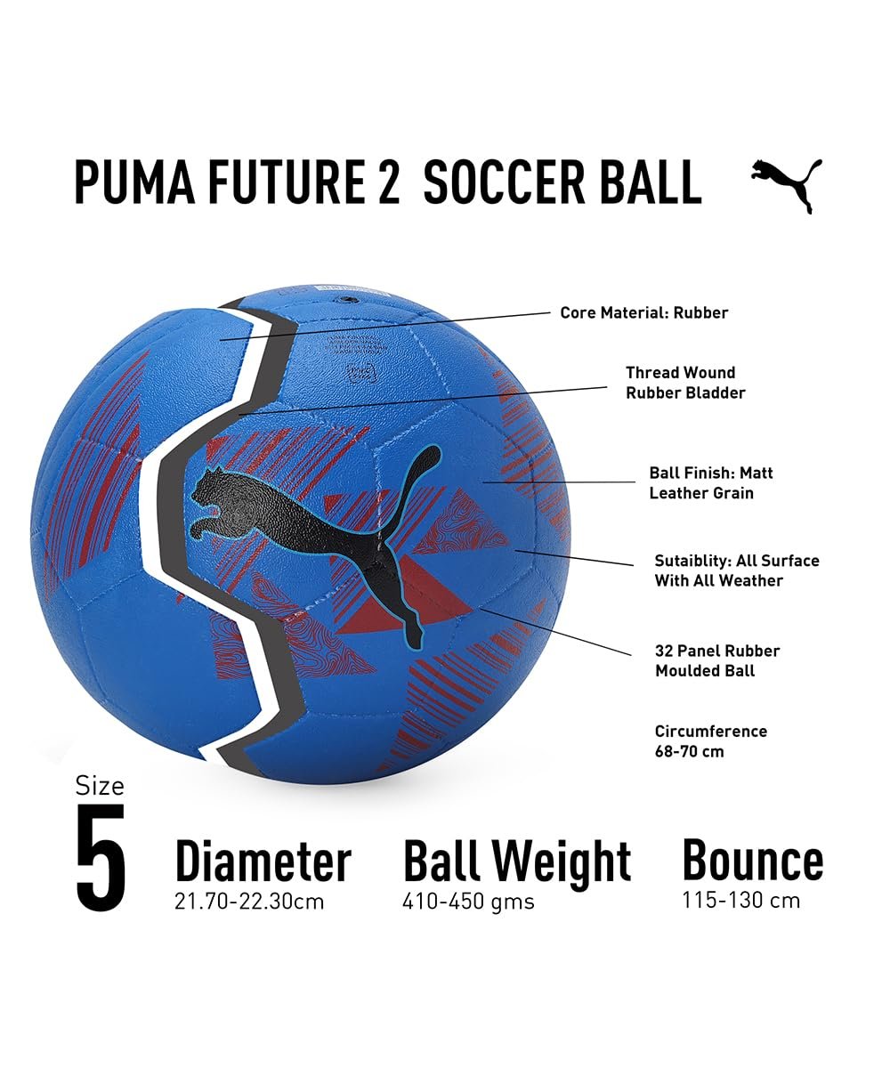 Puma Unisex-Adult Future 2 Soccer Ball, Team Royal-Red-Black, 5 (5476002)