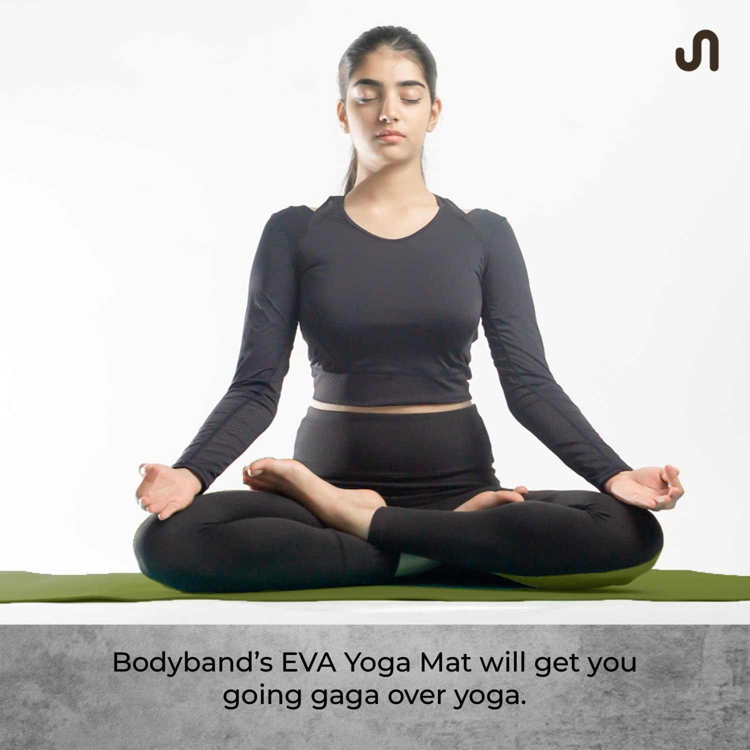 Bodyband Yoga Mat for Women and Men 4mm with Carry Strap EVA Material Extra Thick Exercise Mat for Workout Yoga Fitness Pilates and Meditation, Anti Tear Anti Slip For Home & Gym Use - Army Green