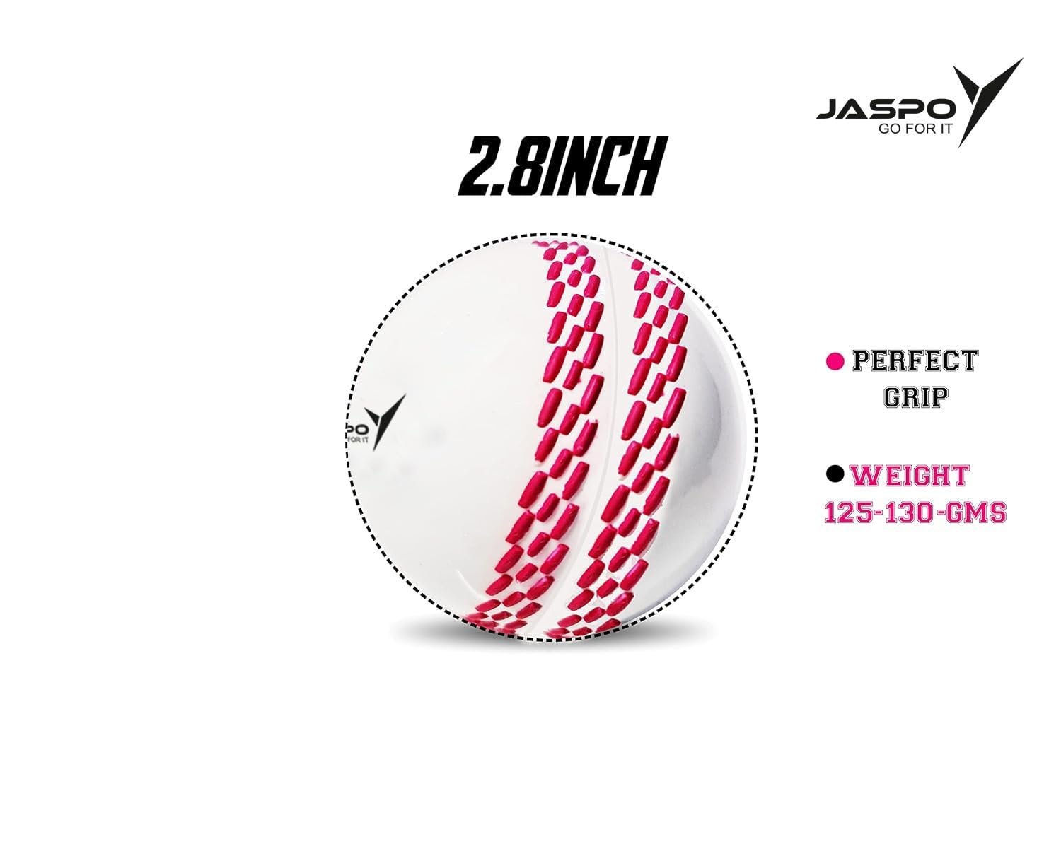 jaspo T-20 Ultra Practice Cricket Ball/Wind Balls (125-130 GMS) for - Indoor & Outdoor Street & Beach Cricket (Pack of 6) (White)