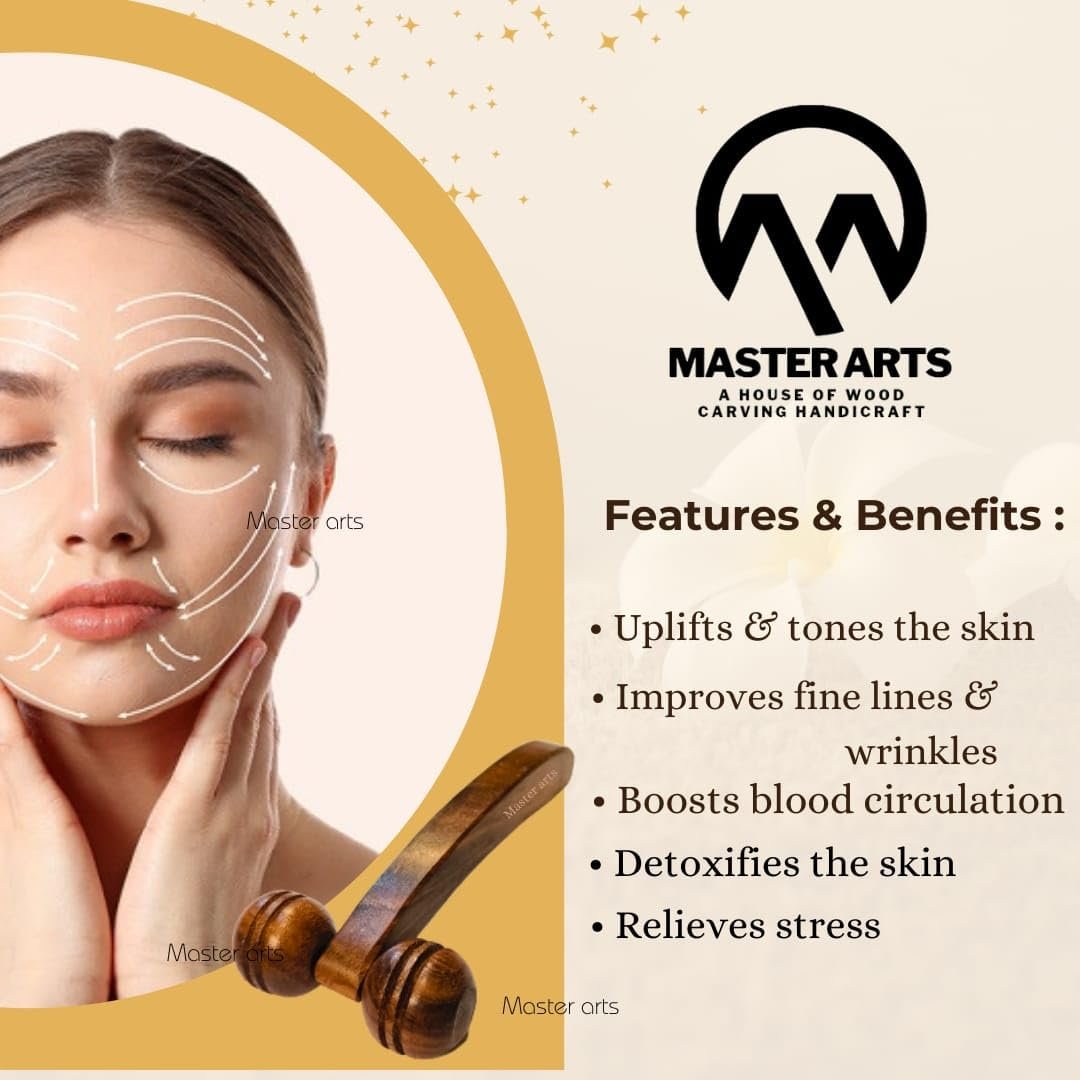 Master arts shisham Wood back/neck/face/head/Hand/legs Massager Roller Body Stress releif Acupressure Acupuncture Cutter Manual Massagers (set of 5) best massager kit, wooden massager (master 1)