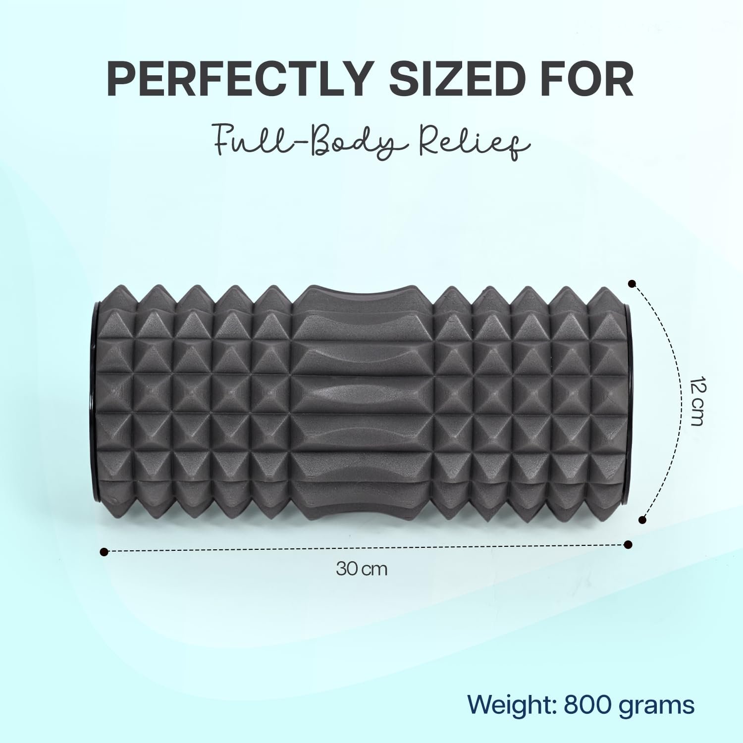 Wiselife Eco-Friendly Spikes Foam Roller | Premium Eva Foam | Light Weight & Travel-Friendly Foam Roller for Relieve Muscle Tightness, Soreness & Inflammation (Silver)