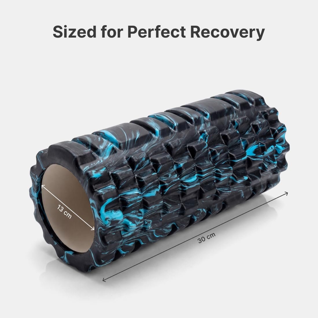CULT Foam Roller for Back Pain & Deep Tissue Massage | High Density Body Massage Roller & Yoga Roller | 33cm Muscle Massager Equipment for Muscle Recovery & Stretching (Marble Blue)