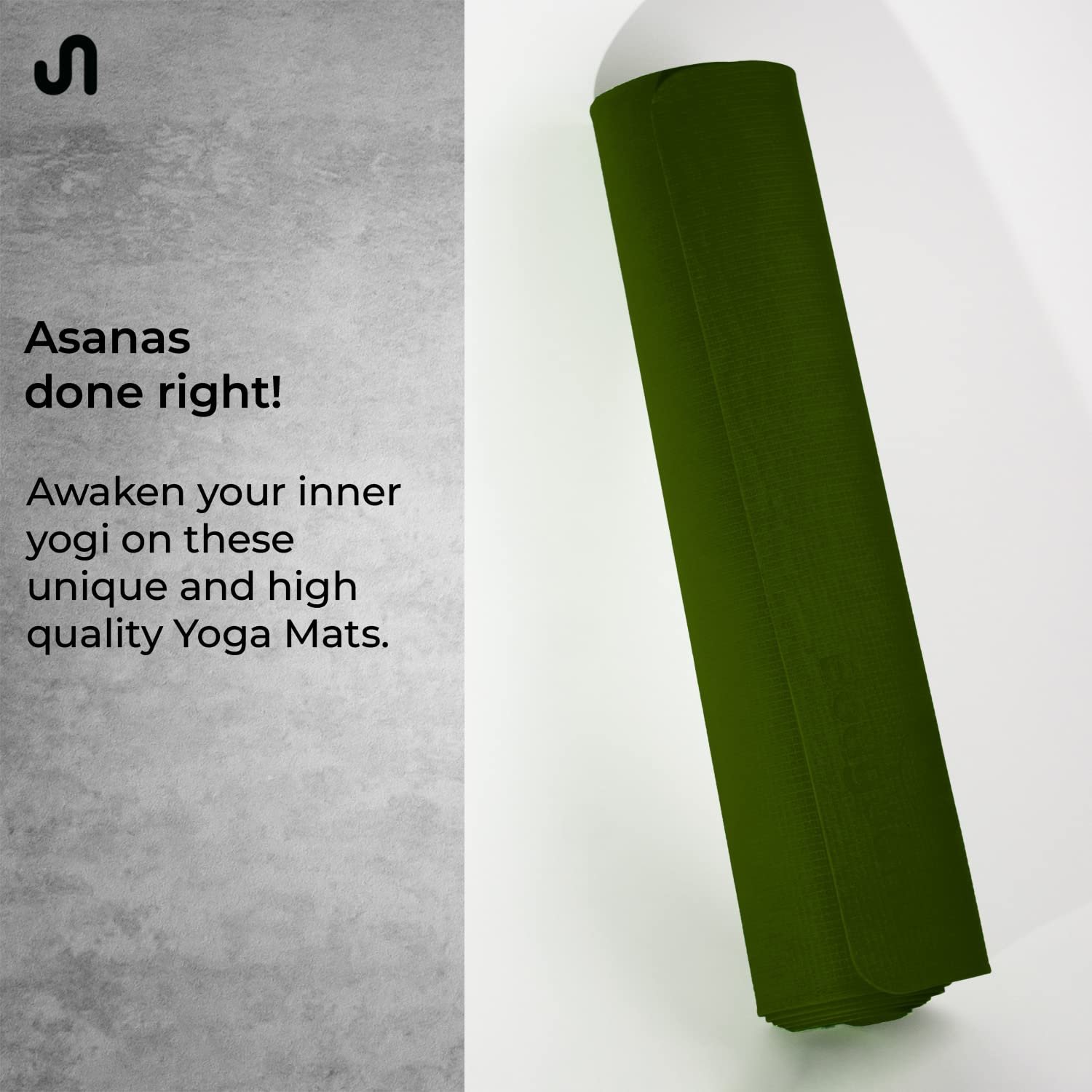 Bodyband Yoga Mat for Women and Men 4mm with Carry Strap EVA Material Extra Thick Exercise Mat for Workout Yoga Fitness Pilates and Meditation, Anti Tear Anti Slip For Home & Gym Use - Army Green