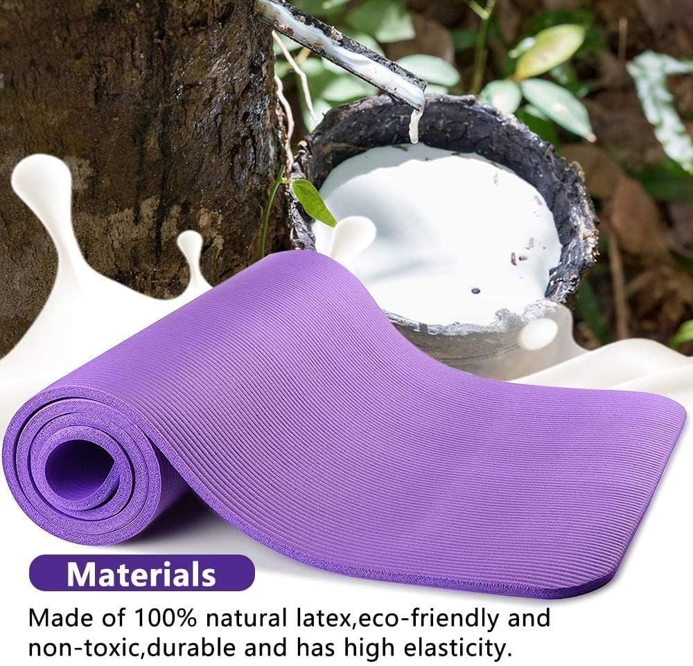 Eco-Friendly Non-Slip Yoga Mat 4mm – Anti-Skid Exercise Mat for Home, Gym, Outdoor Workouts | Meditation, Yoga Asanas, Fitness | Yoga Mat for Men, Women & Kids – Multicolor ( Color may vary as per availability ) (Purple, 4 mm)