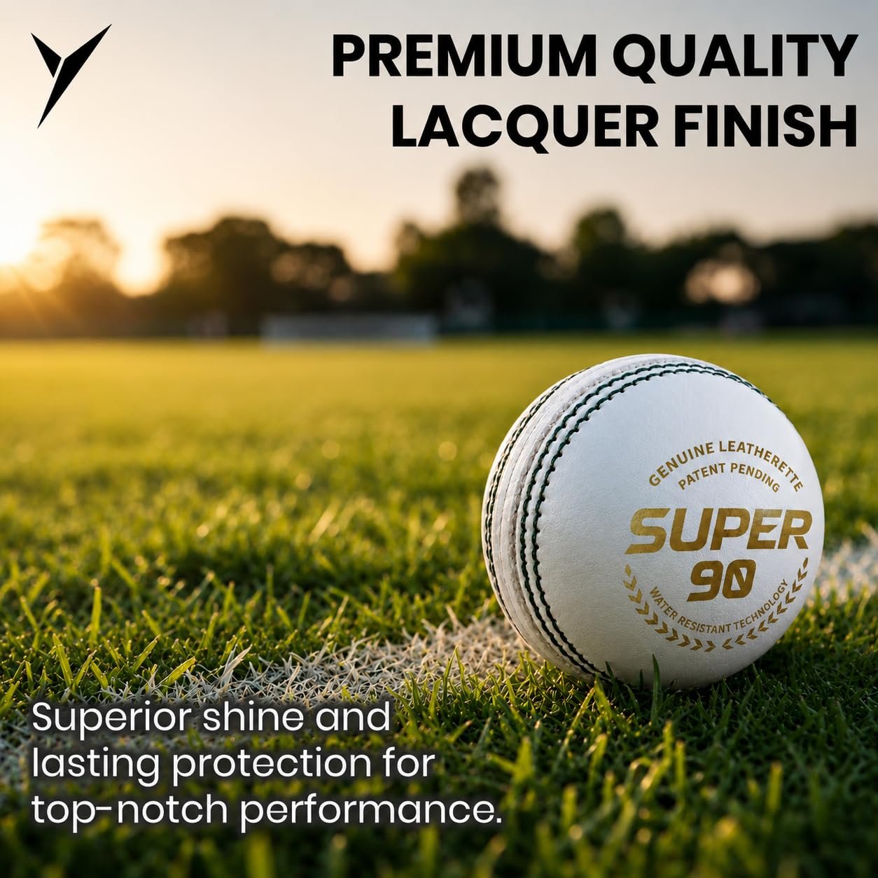jaspo Super-90 Leatherette Cricket Ball for Outdoor Play | PU Core | Hand Stitched Finish | Suitable for Cricket Matches & Net Practice | Water Resistance Ball | 150 g