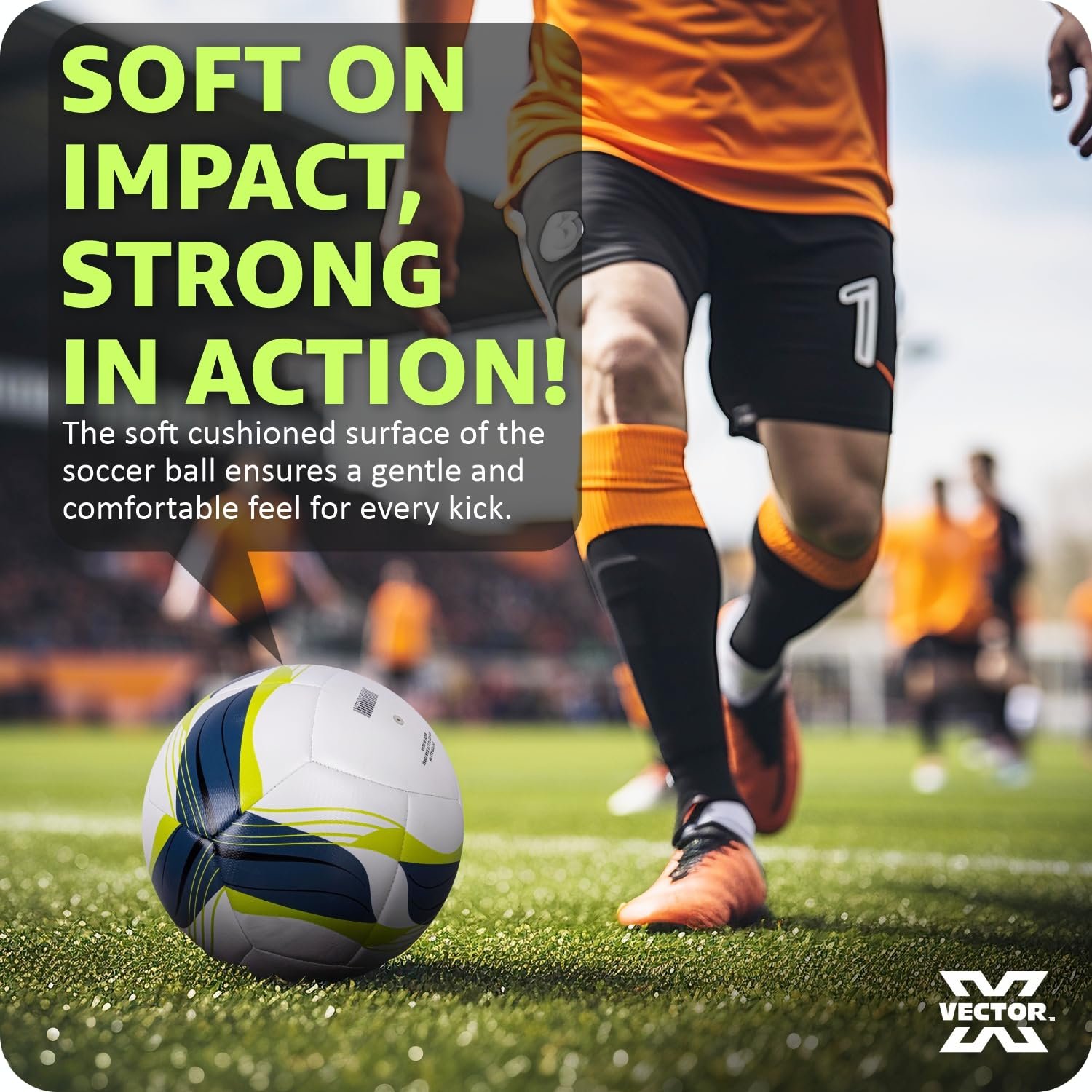 Vector X Thrifty Textured TPU Machine Stitched Football/Suitable for Soft & Wet Ground, Hard Ground with Grass & Artifical Turf, Training Match Ball, Size: 5 (Pack of 1) White-Green