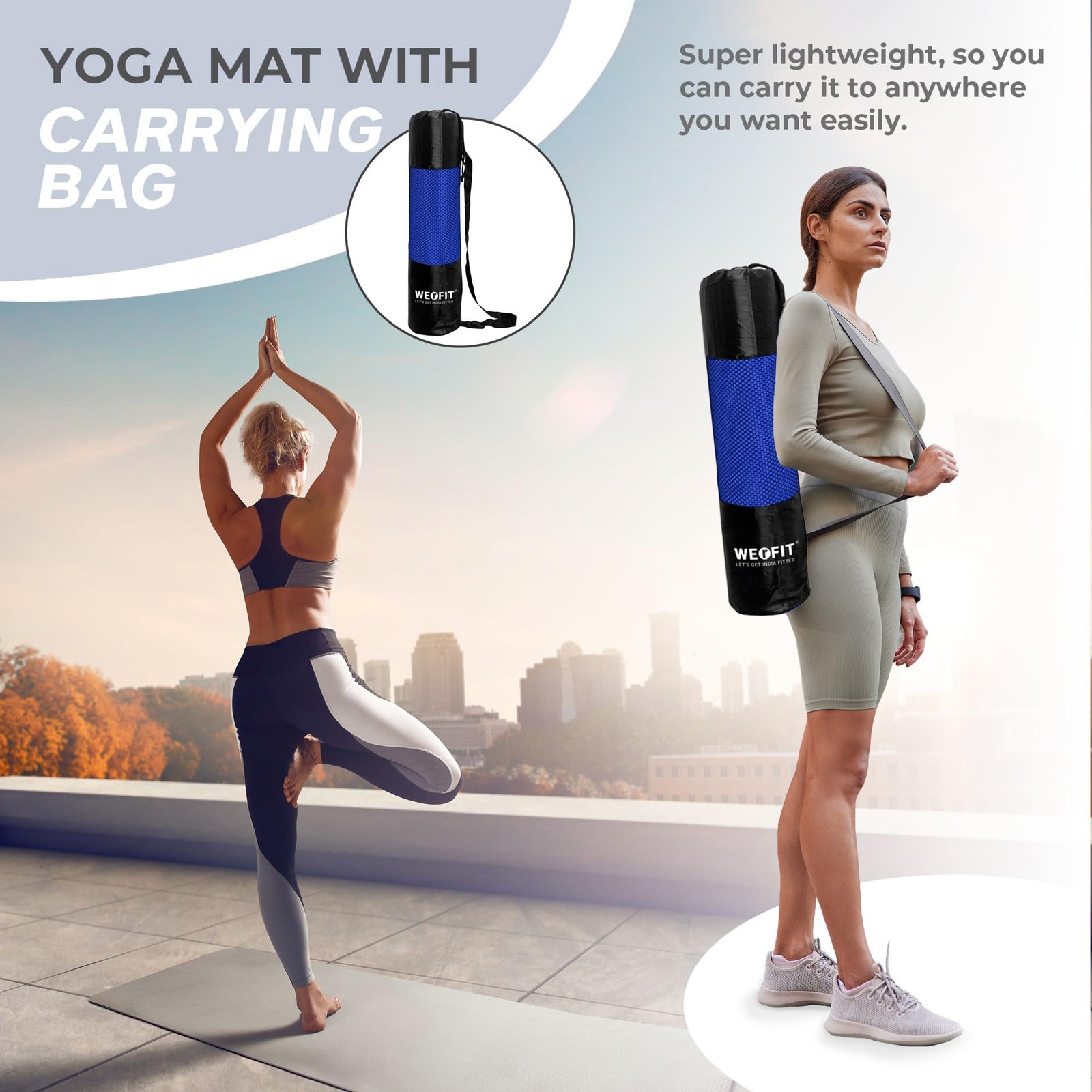 WErFIT Yoga Mat for Man and Woman with Cover Bag | 10mm Gym Mats, Extra Thick, Dual Layer, Anti-Slip, Eco-Friendly, Sweat Resistant | Exercise mat for for Home Workout, Yoga & Gym