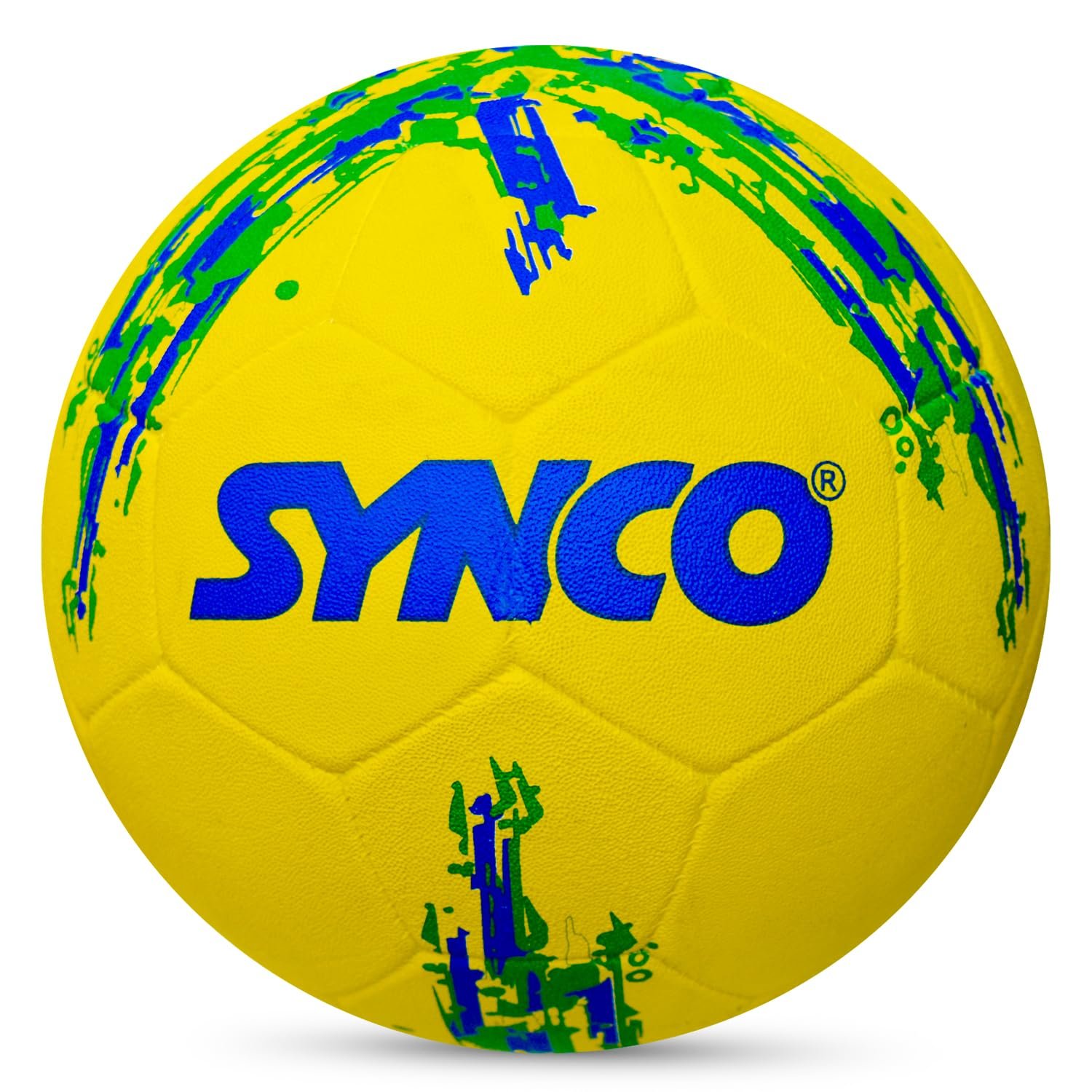 Synco Brazil Country Football Size 5, Rubber Molded Soccer Ball for Training & Practice, Durable Football for Beginners, Indoor Outdoor & All Surface Play