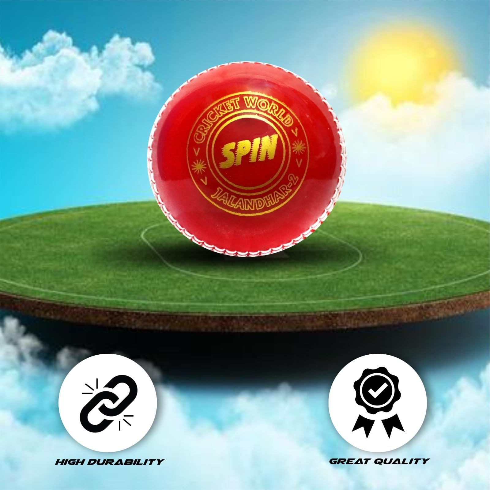 CW Poly Soft Water Proof || Poly Soft Spin || Cricket Ball Set (Red)-Pack of 3