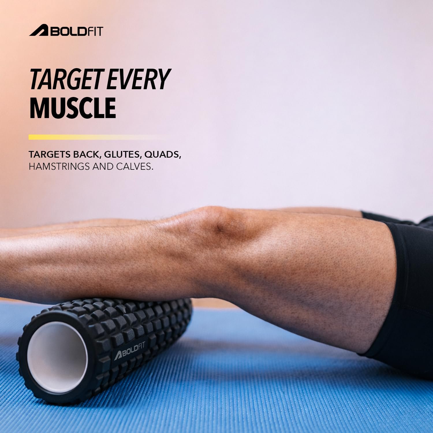 Boldfit Foam Roller for Back Pain, Deep Tissue Massage and Body Pain High Density Foam Roller for Exercise in Gym, Home Back Roller for Muscle Recovery Massage Roller for Stretching - 33cm White
