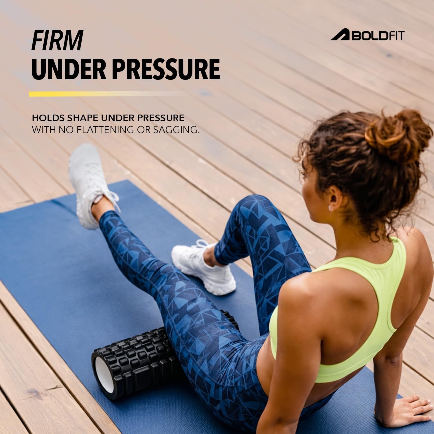 Boldfit Foam Roller for Back Pain, Deep Tissue Massage and Body Pain High Density Foam Roller for Exercise in Gym, Home Back Roller for Muscle Recovery Massage Roller for Stretching - 33cm White