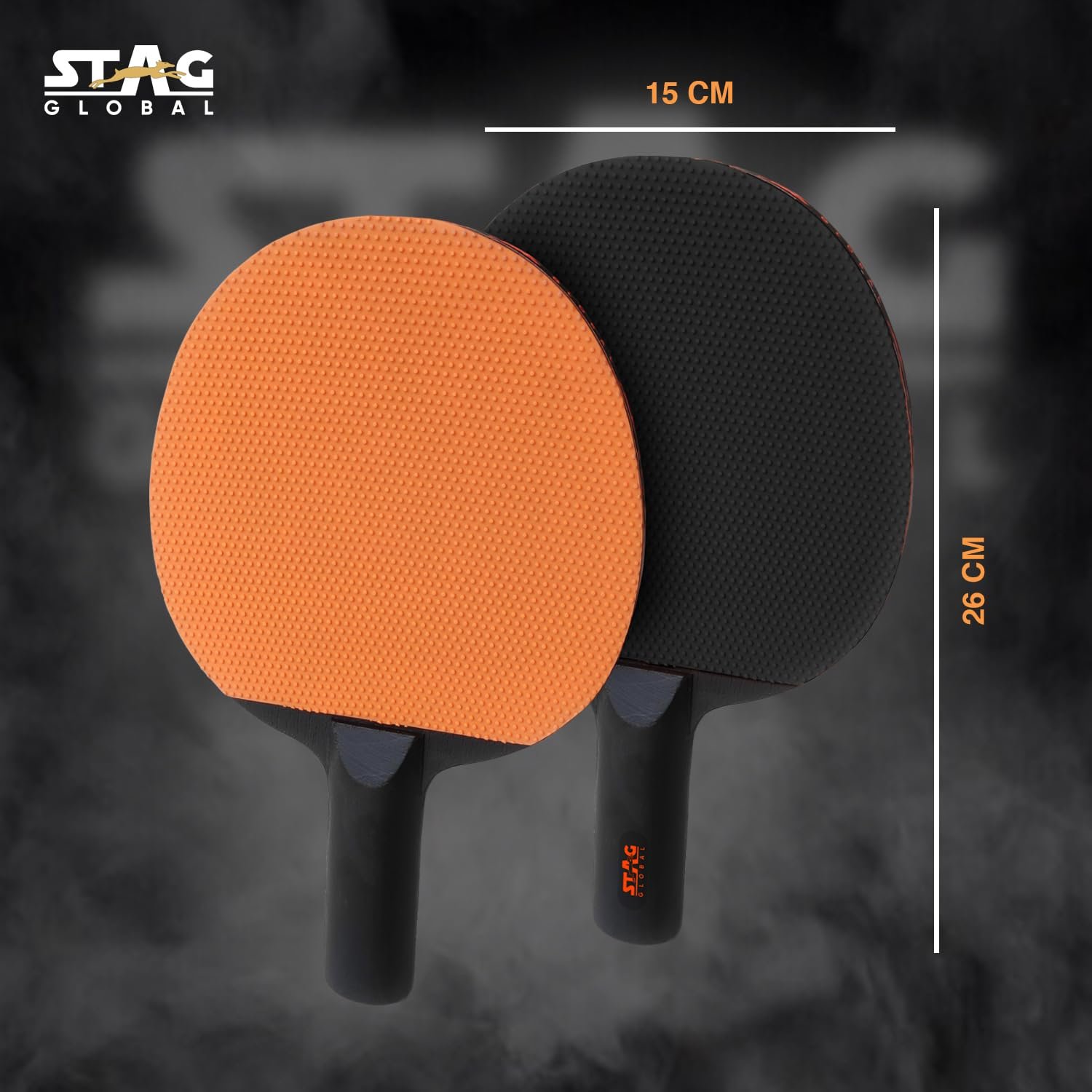 STAG GLOBAL Series 1 Table Tennis Racket | Speed 50, Spin 70, Control 97 | Lightweight Paddle | Ergonomic Handle & Grip | Funplay & Beginners | Ideal for Starter, Beginner