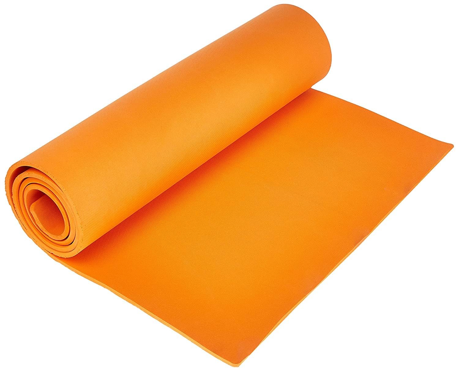 DFH 4mm Anti-Skid EVA+TPE Yoga Mat with Elastic Carry Strap for Home Gym & Outdoor Workout for Men & Women-Orange