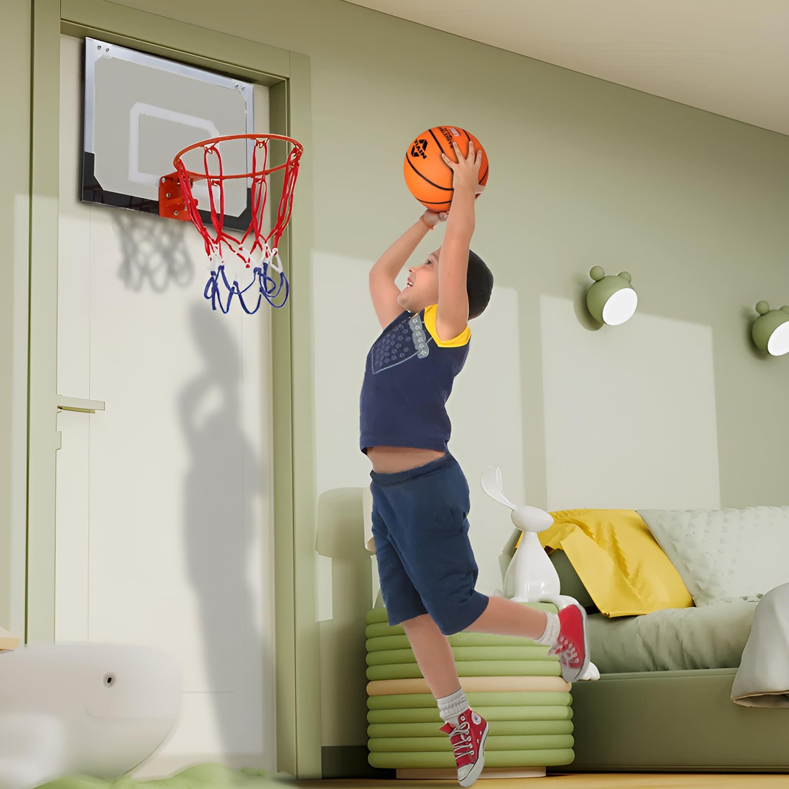 Nivia Home Play Mini Basketball for Kids, As per Basic Standard, Made for Beginners, Soft & Lightweight Toy Ball, Safe for Indoor Play (Orange)