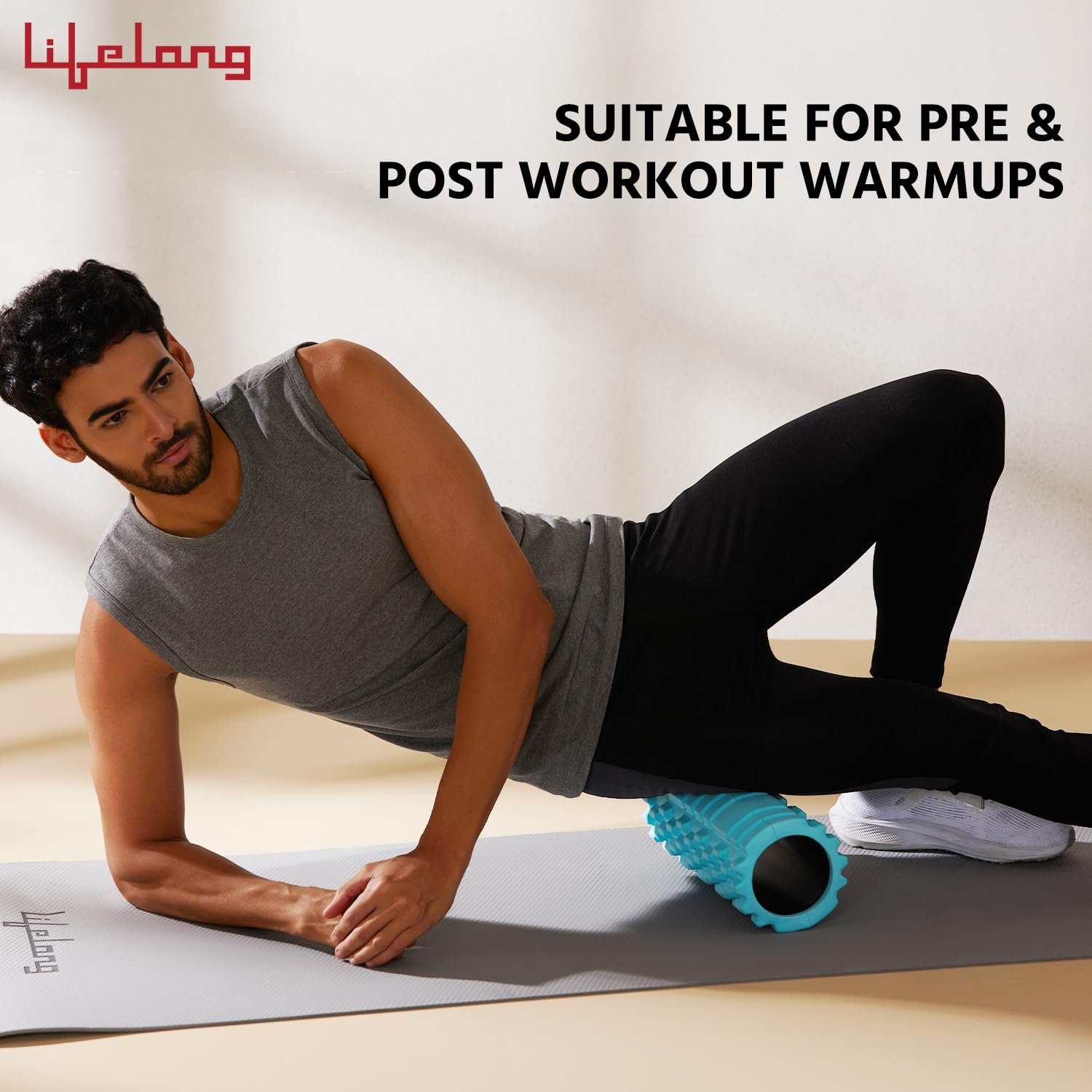 Lifelong Foam Roller for Exercise Gym- Deep Tissue Body Massage Roller for Back Pain, Neck & Knee Pain Relief- Yoga Roller Fitness Workout, Muscle Massager Equipment, Muscle Recovery, Stretching Tool