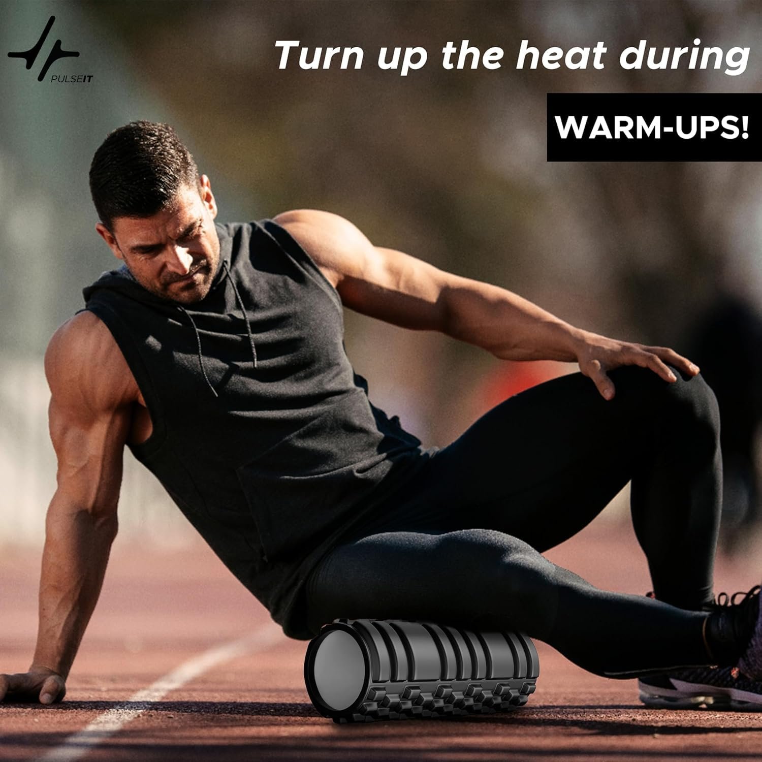 PulseITRoll 33cm Foam Roller for Deep Tissue Massager, High Density Exercise Patented Roller for Muscle Massage and Myofascial Trigger Point Release Back Roller for Fitness, Yoga and Pilates (33CM)