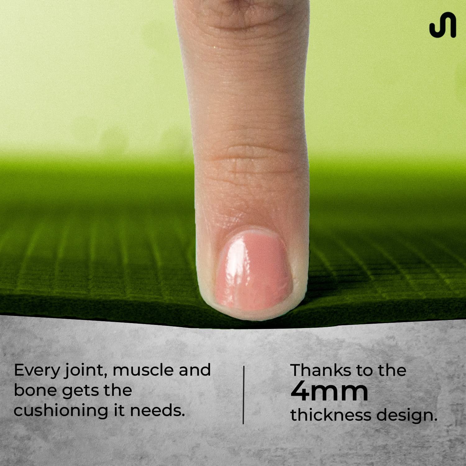 Bodyband Yoga Mat for Women and Men 4mm with Carry Strap EVA Material Extra Thick Exercise Mat for Workout Yoga Fitness Pilates and Meditation, Anti Tear Anti Slip For Home & Gym Use - Army Green