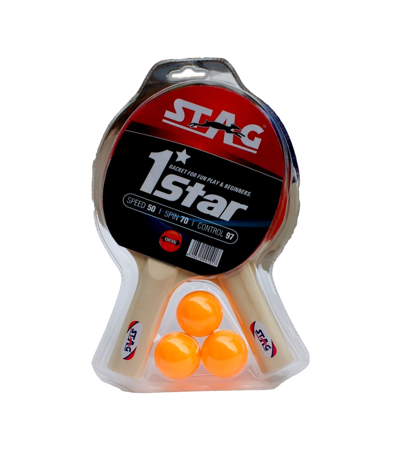 Stag 1 Star Table Tennis Play Set (2 Bats and 3 Balls) Height 25 Centimeters Beam Width 15cm