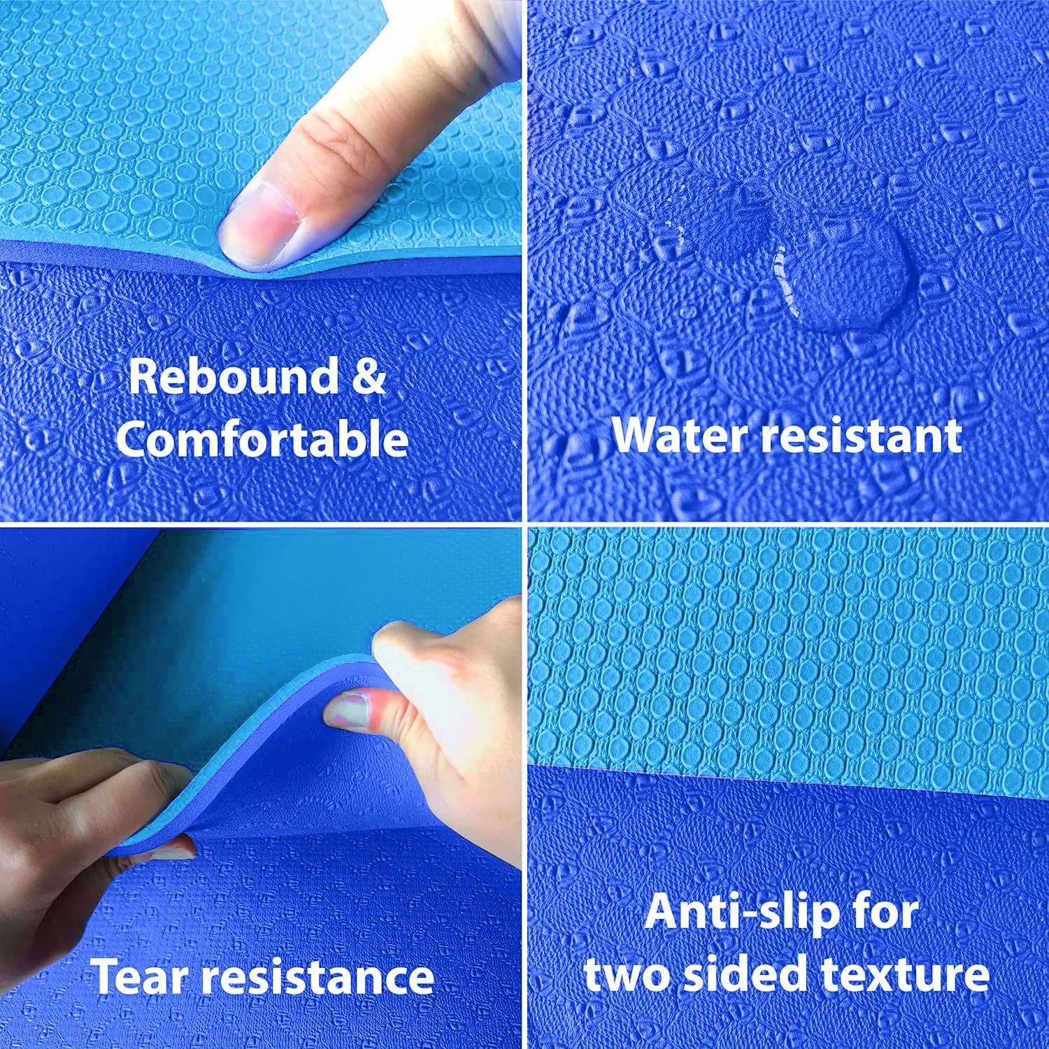 WErFIT Yoga Mat for Man and Woman with Cover Bag | 10mm Gym Mats, Extra Thick, Dual Layer, Anti-Slip, Eco-Friendly, Sweat Resistant | Exercise mat for for Home Workout, Yoga & Gym
