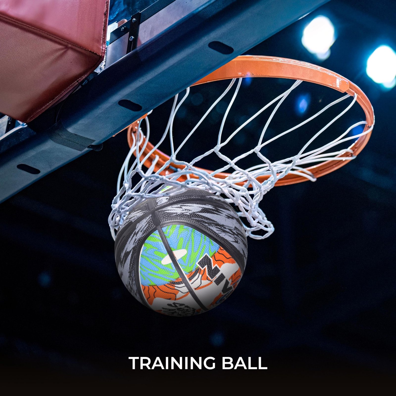 NIVIA Street Art Basketball, As per Basic Standard, 8 Panels, Molded Durable Rubber, Butyl Threadwounded Bladder, Made for Beginners, to Play on All Indoor & Outdoor Surfaces