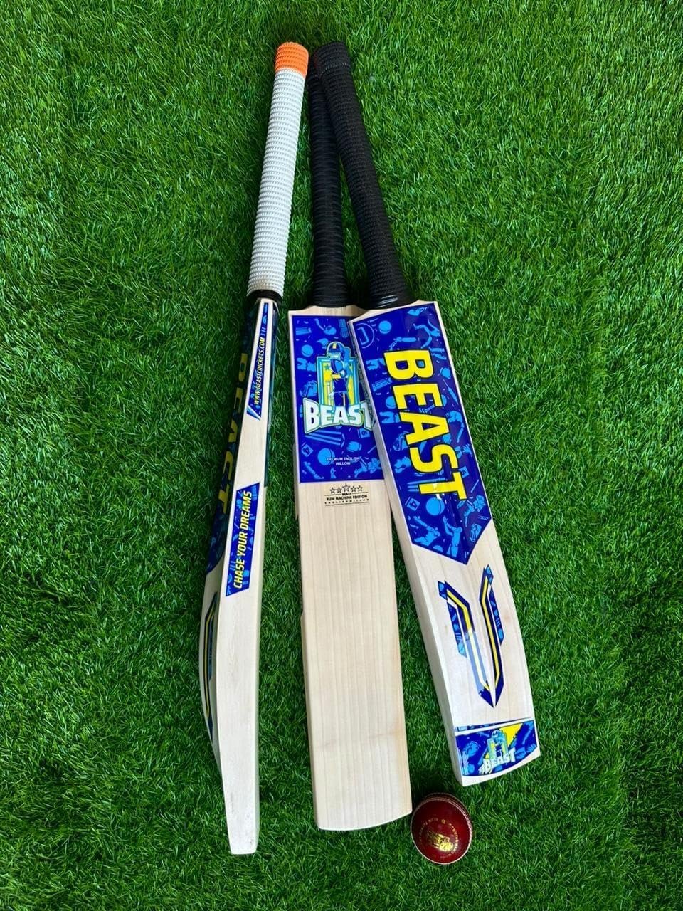 BEAST CRICKET Willow Wood Cricket Bat for Power & Durability – Cricket Bat Wooden with Strong Bat Wood Construction | Ideal Cricket Equipment for Practice, Training & Professional Matches