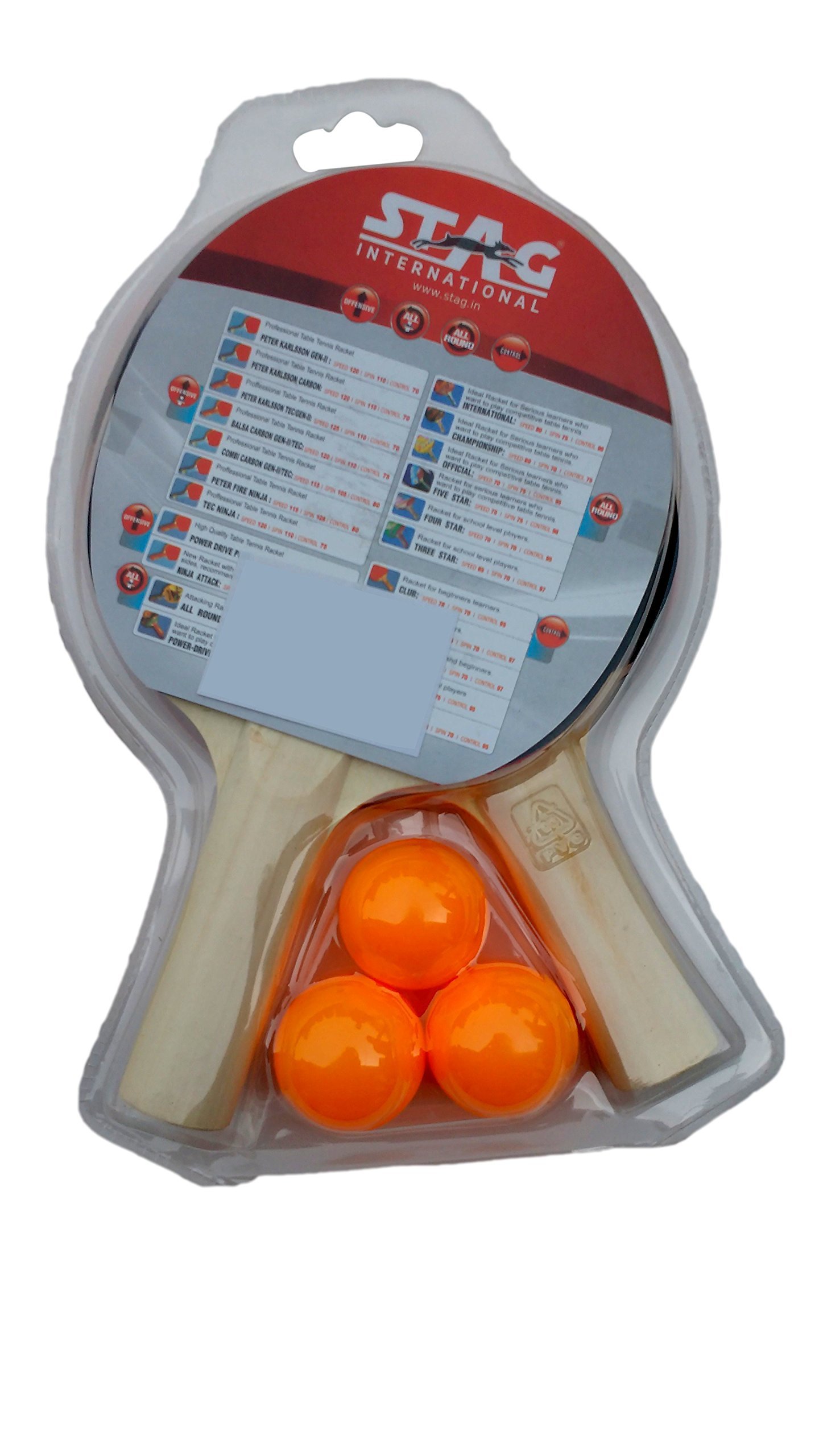 Stag 1 Star Table Tennis Play Set (2 Bats and 3 Balls) Height 25 Centimeters Beam Width 15cm