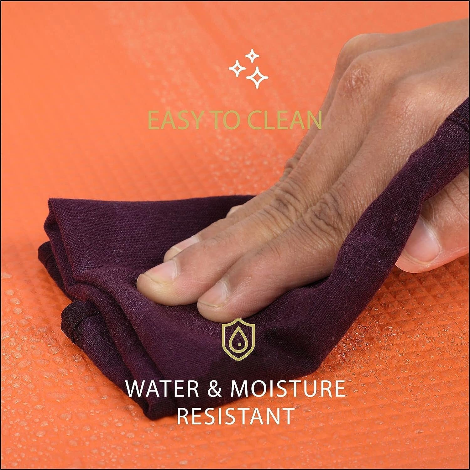 DFH 4mm Anti-Skid EVA+TPE Yoga Mat with Elastic Carry Strap for Home Gym & Outdoor Workout for Men & Women-Orange