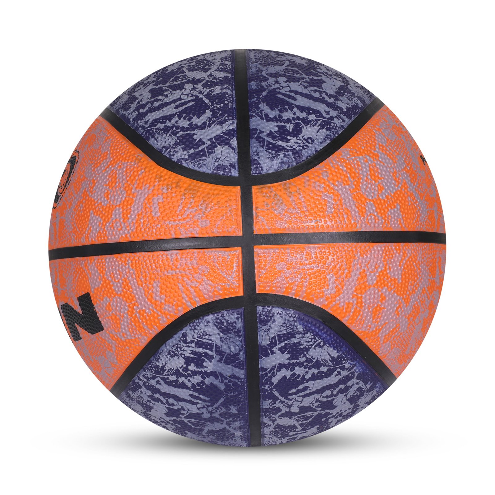 Nivia Graffiti Basketball, As per Basic Standard, 8 Panels, Molded Durable Rubber, Butyl Threadwounded Bladder, Made for Beginners, to Play on All Indoor & Outdoor Surfaces (Size - 7, Blue-Orange)