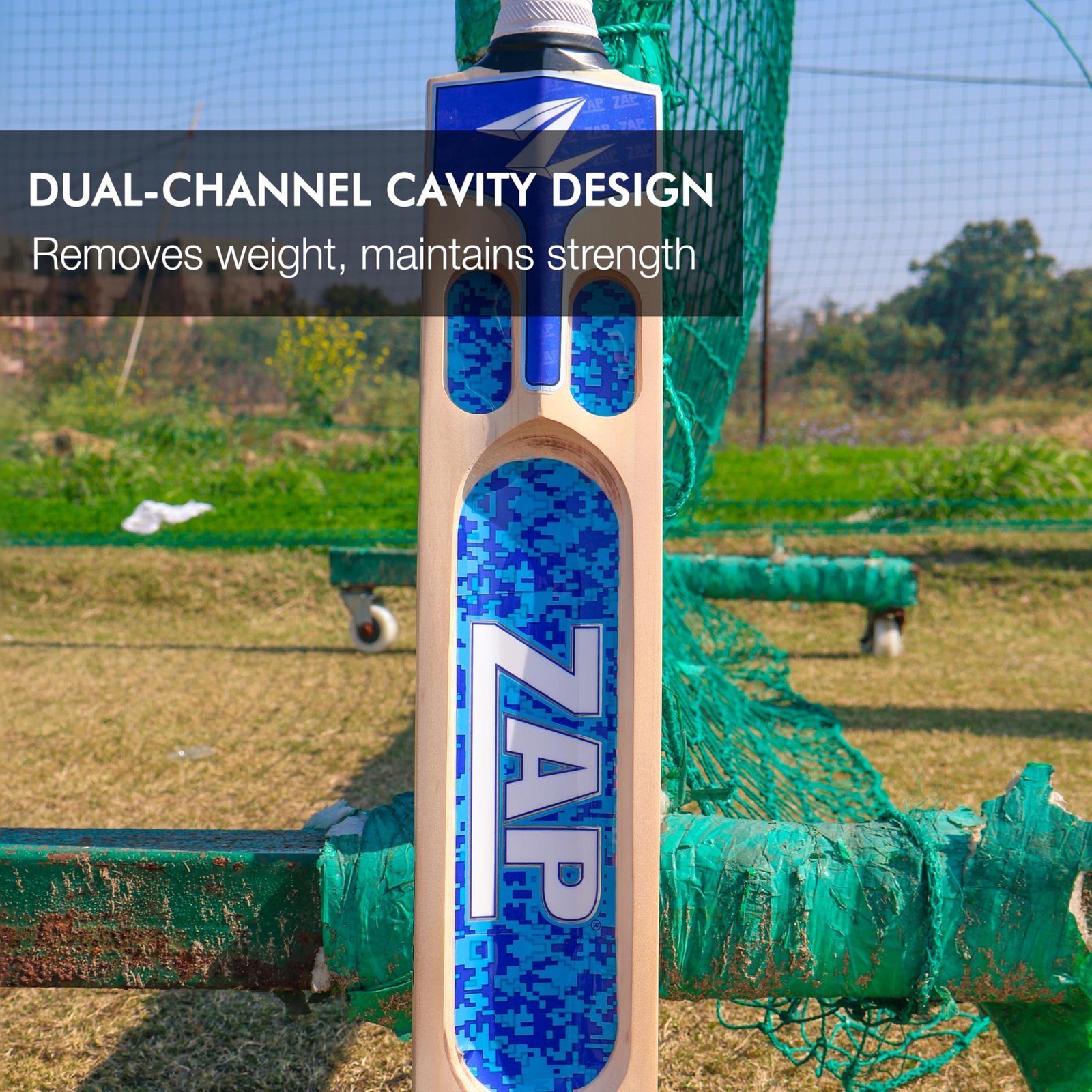 ZAP Bouncer Kashmir Willow Scoop Tennis Cricket Bat (35 Inches, Full Size SH) | 5 Scoop Design | Lightweight & Well Balanced | Ideal for Soft and Hard Tennis Ball | Tournament-Ready Tennis Bat