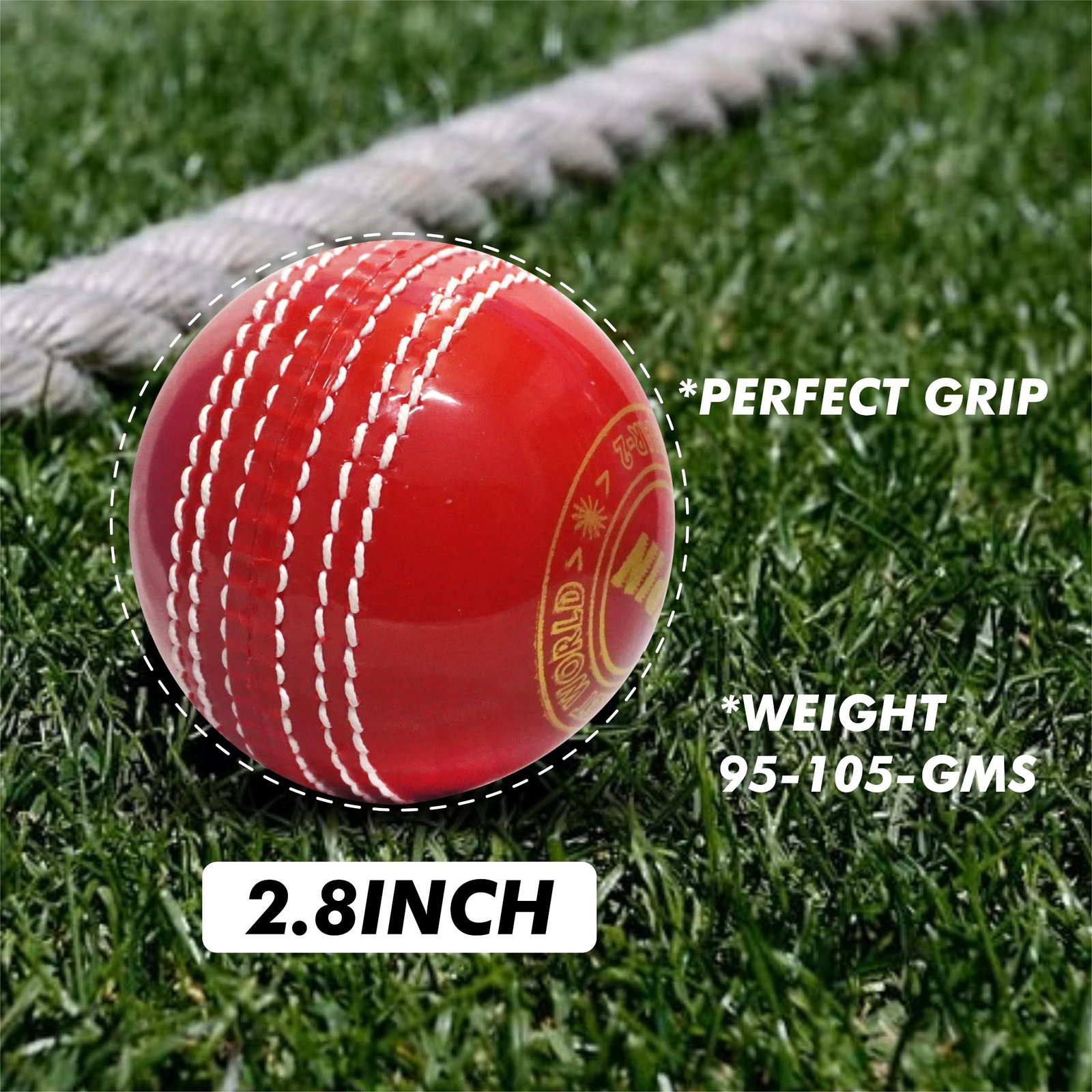 CW Poly Soft Water Proof || Poly Soft Spin || Cricket Ball Set (Red)-Pack of 3
