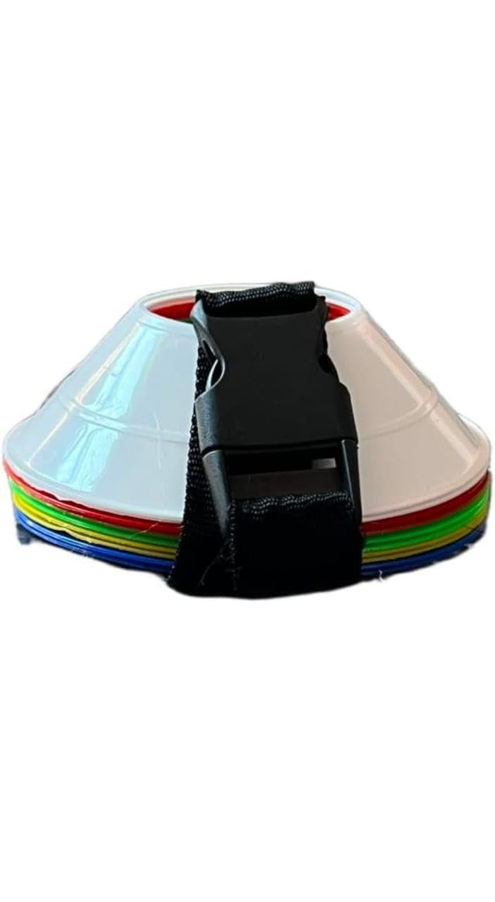 Disc Cones Set | Space Marker Cones 2" Height- Agility Training Cones for Football, Cricket, Exercise, Kids Activity, Sports | Football Cones and Markers Set with Stand, Carry Bag (10, S)
