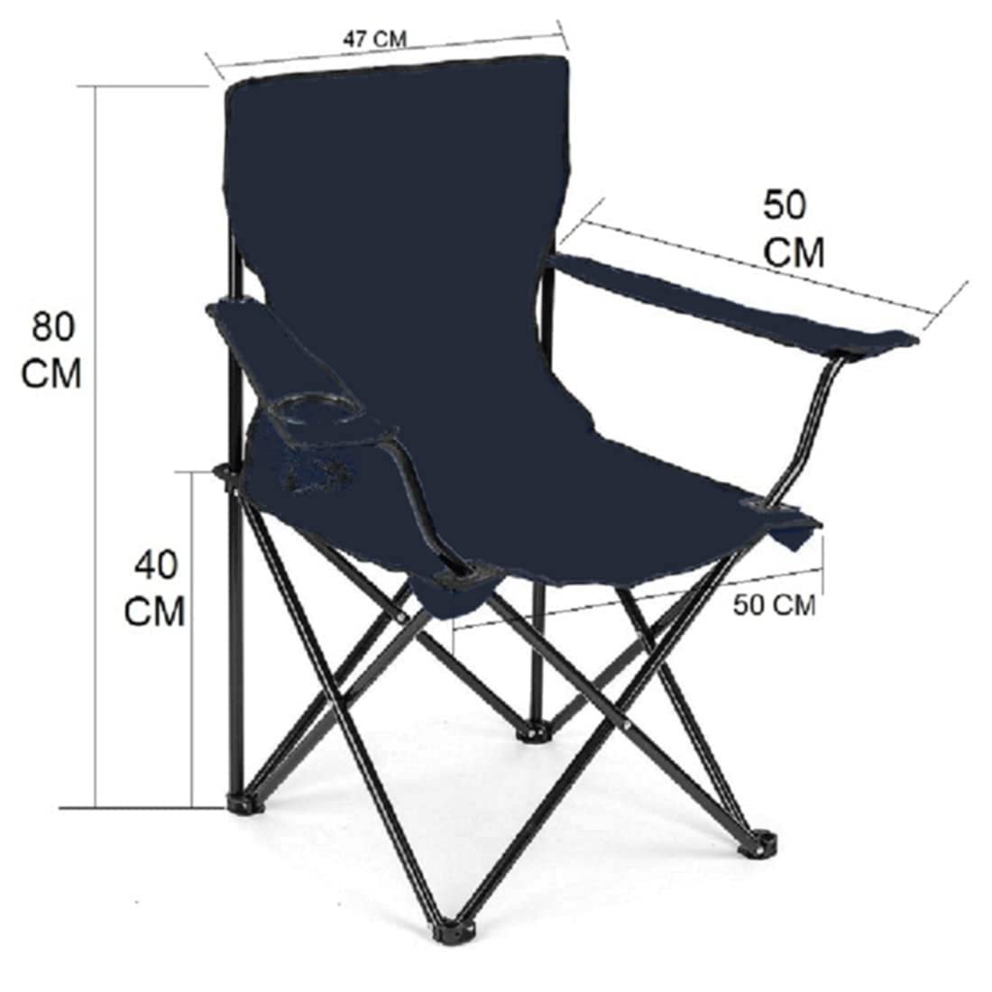 Folding Chair - Portable Foldable Camping Chair for Fishing Beach, Travelling, Lawn, Patio Outdoor Collapsible Chairs (Navy Blue)