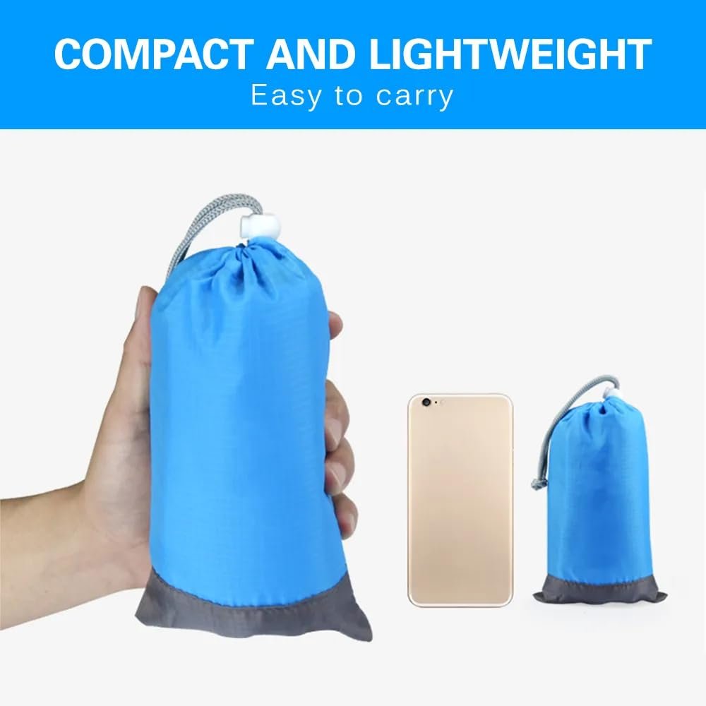 Polyester Picnic Mats Foldable Waterproof Outdoor Travel Camping Beach Mat Sand Proof Blankets with Portable Bag and 4 Fixed Nails for Family of 5 to 6 Persons (Multi Color)