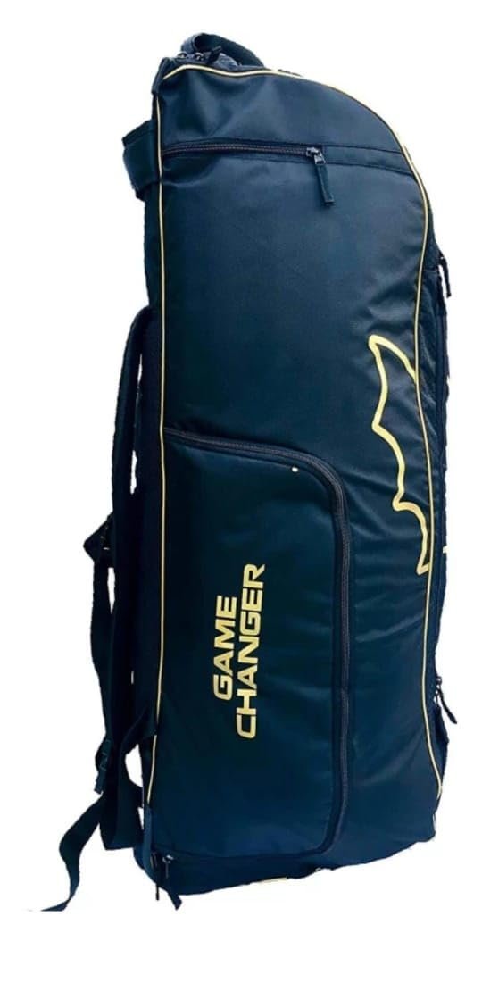 SWAGSWANK Polyester Cricket Kit Duffle Bag Large Equipment Gear Backpack with Multiple Compartments Black with Yellow Accents (Pack of 1)