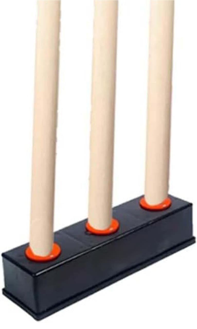 Cricket Wicket Stump Stand Base Holder – Heavy Duty Plastic, 3-Hole Stump Stand for Practice & Training (No Ground Digging Required)