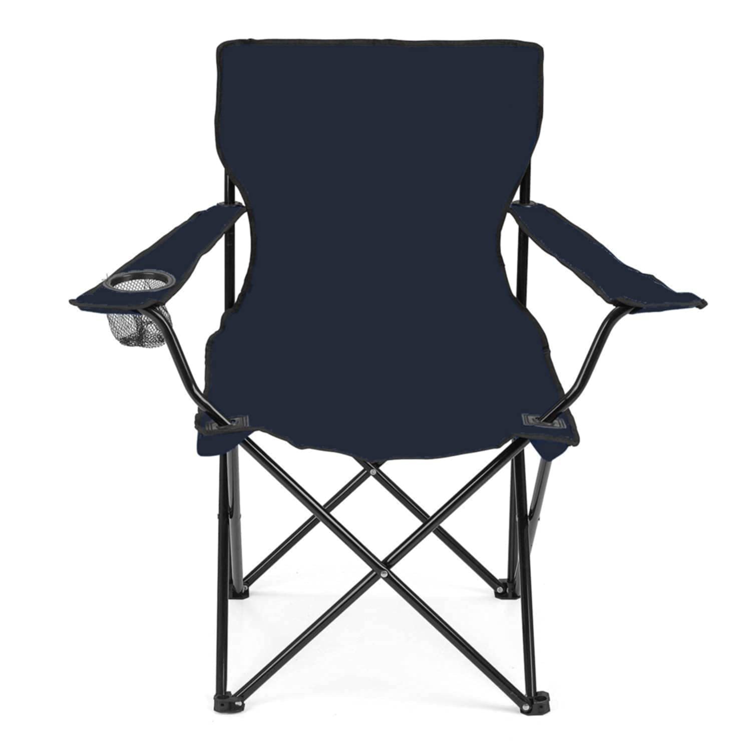 Folding Chair - Portable Foldable Camping Chair for Fishing Beach, Travelling, Lawn, Patio Outdoor Collapsible Chairs (Navy Blue)