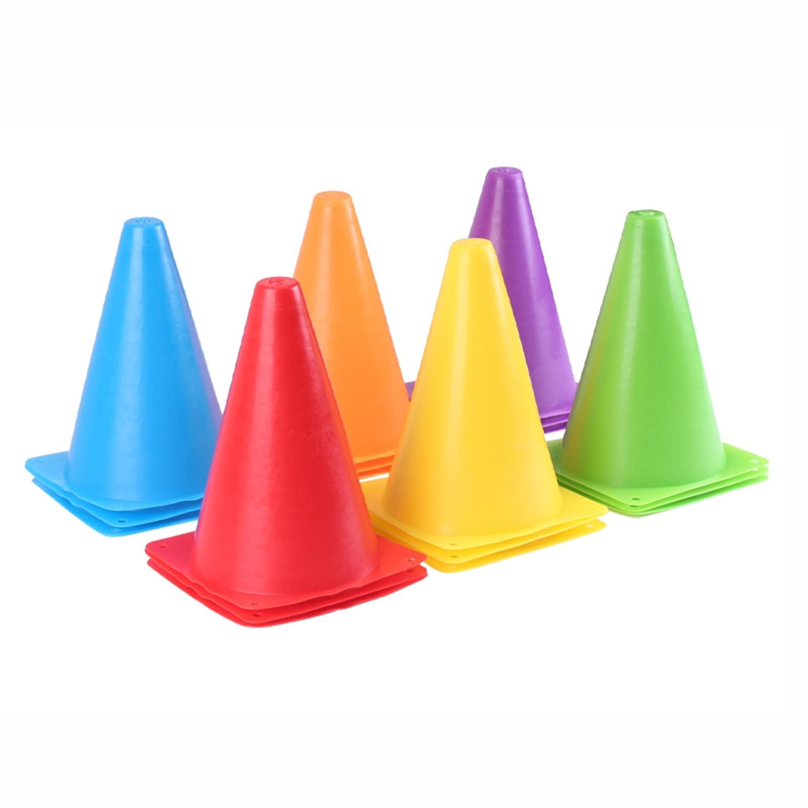 Agility Training Cone 10 Pieces of Football Training Sports Cones, 18cm/7" Children Outdoor Indoor Obstacle Agility Cone (Size : 10pcs)