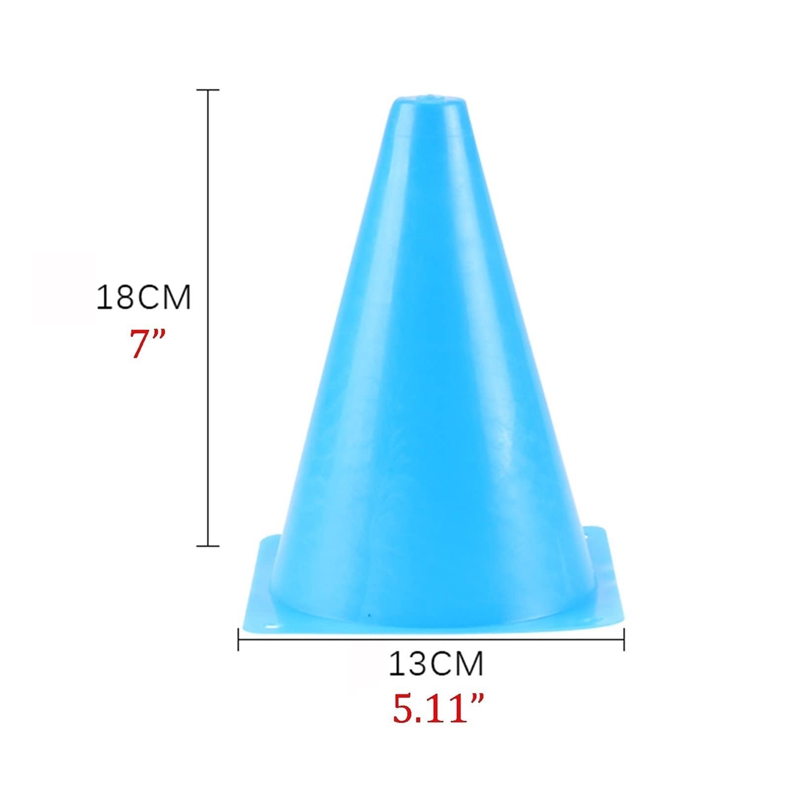 Agility Training Cone 10 Pieces of Football Training Sports Cones, 18cm/7" Children Outdoor Indoor Obstacle Agility Cone (Size : 10pcs)
