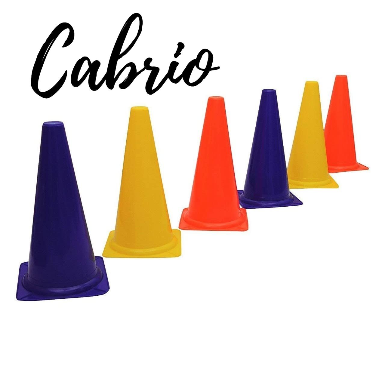 Cabrio 6 inch Plastic Cone Marker Set for Football Field Marking Equipment, Training Soccer Cone Cricket Training Agility Cones (Pack of 6) (6)