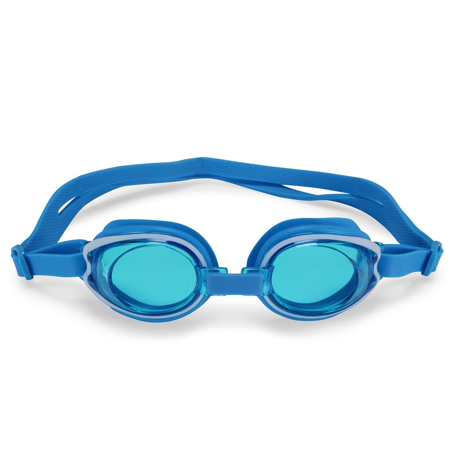 VisionPro Powered Kids Swimming Goggles with Prescription Lenses Anti-Fog & UV Protection Comfortable Fit Includes Hard Case Nose Clip & Ear Plugs (Blue, -2.00)