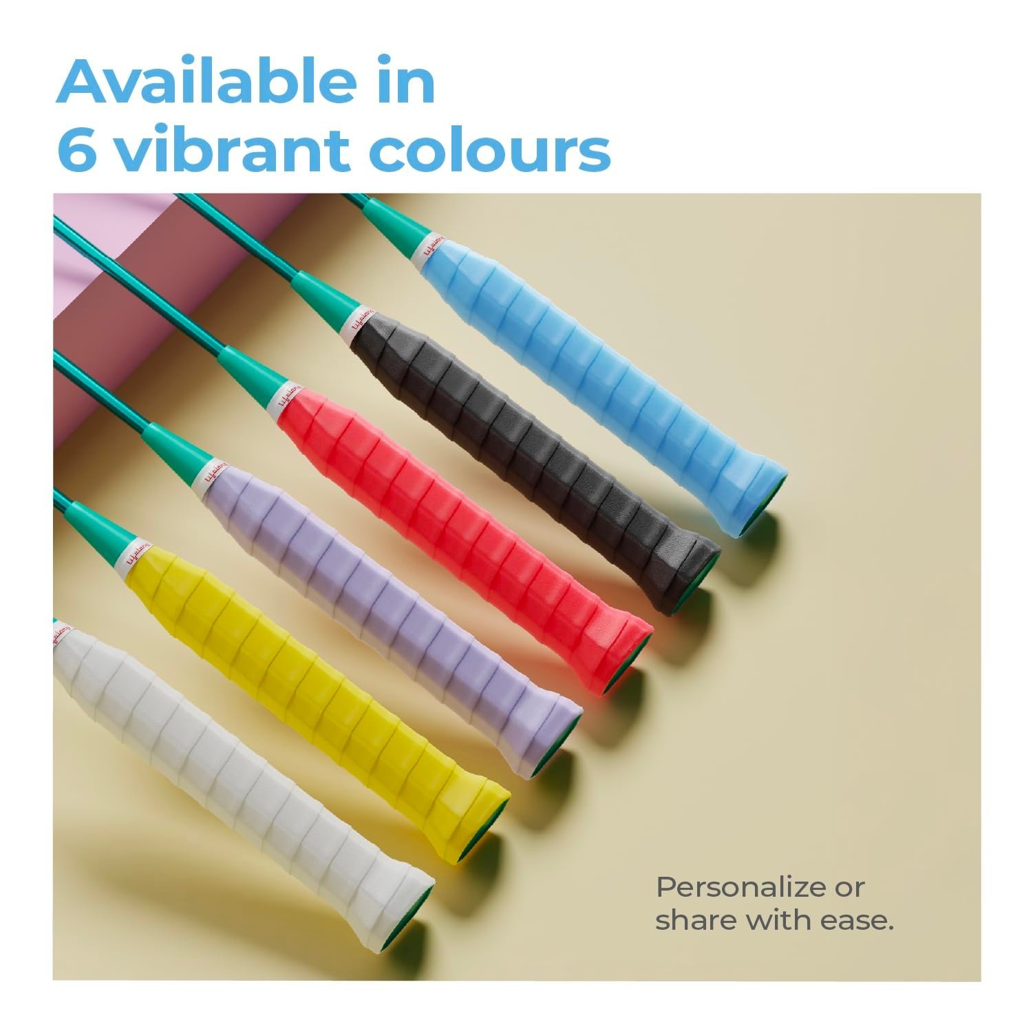 Badminton Racket Overgrip | Pack of 6 | Sweat-Absorbent, Anti-Slip, Tacky, Durable PU Grips | Multicolour Grip Tape for Badminton, Tennis, Squash, Pickleball and More