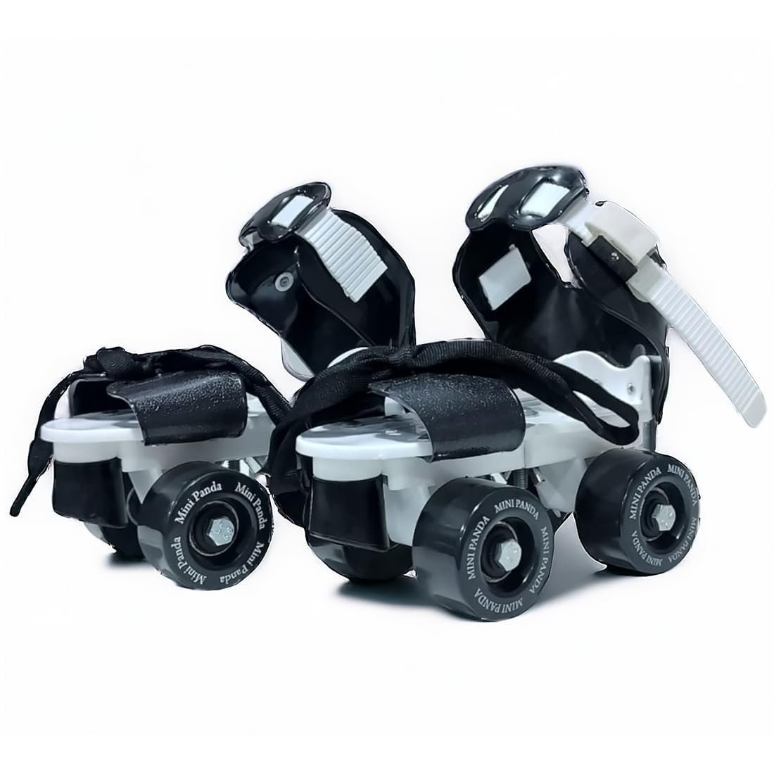 Latest Designed Unisex Roller Skates for Kids Age Group 5-15 Years Adjustable 4 Wheels Inline Skating Shoes - Minimum Size 17 cm and Maximum Size 23 cm (Black)
