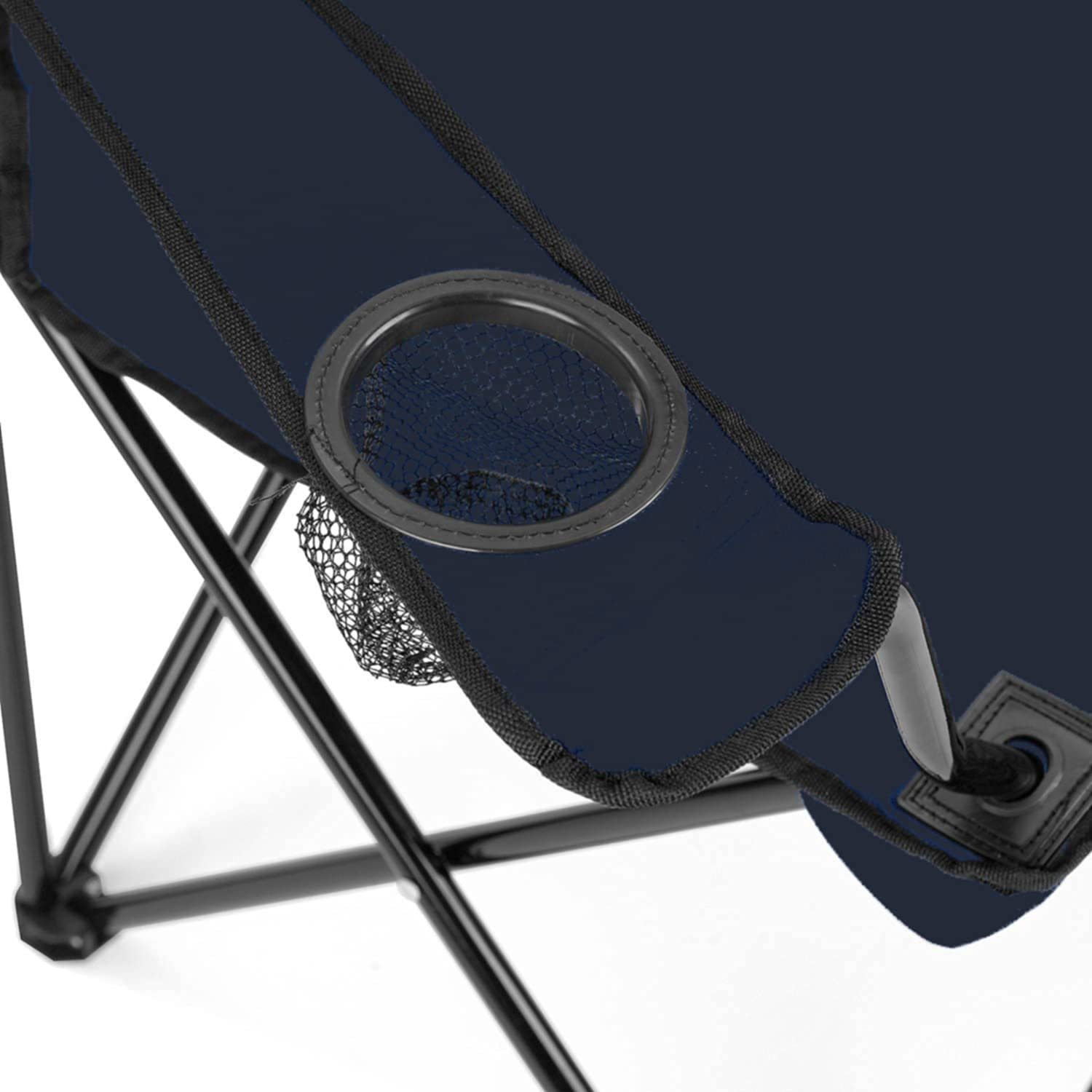 Folding Chair - Portable Foldable Camping Chair for Fishing Beach, Travelling, Lawn, Patio Outdoor Collapsible Chairs (Navy Blue)